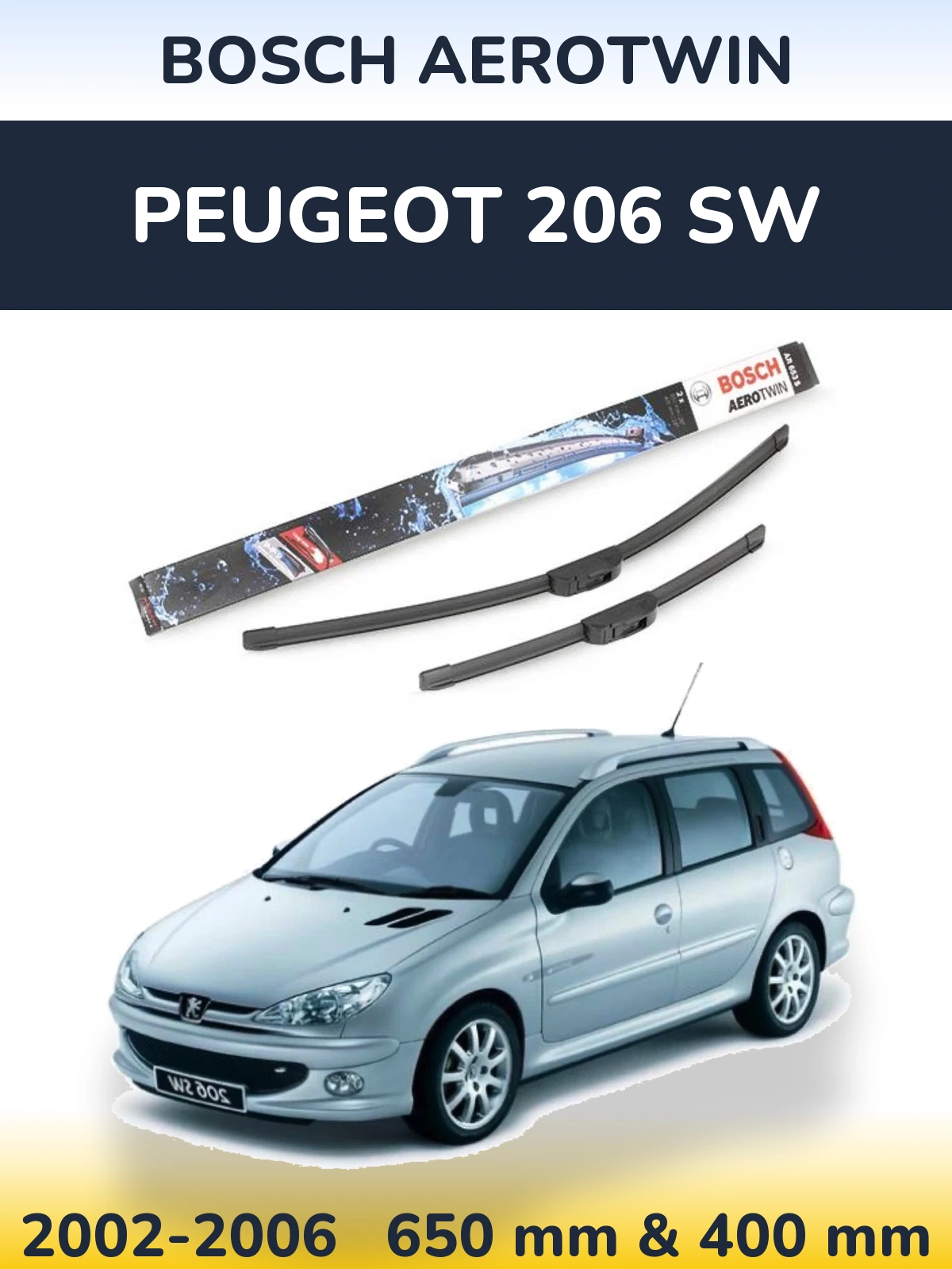 Ștergătoare BOSCH AeroTwin pentru Peugeot 206 SW