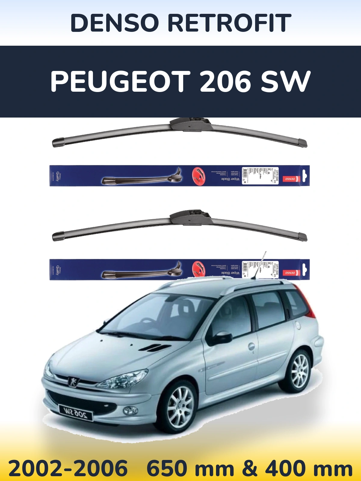 Ștergătoare Denso Retrofit pentru Peugeot 206 SW