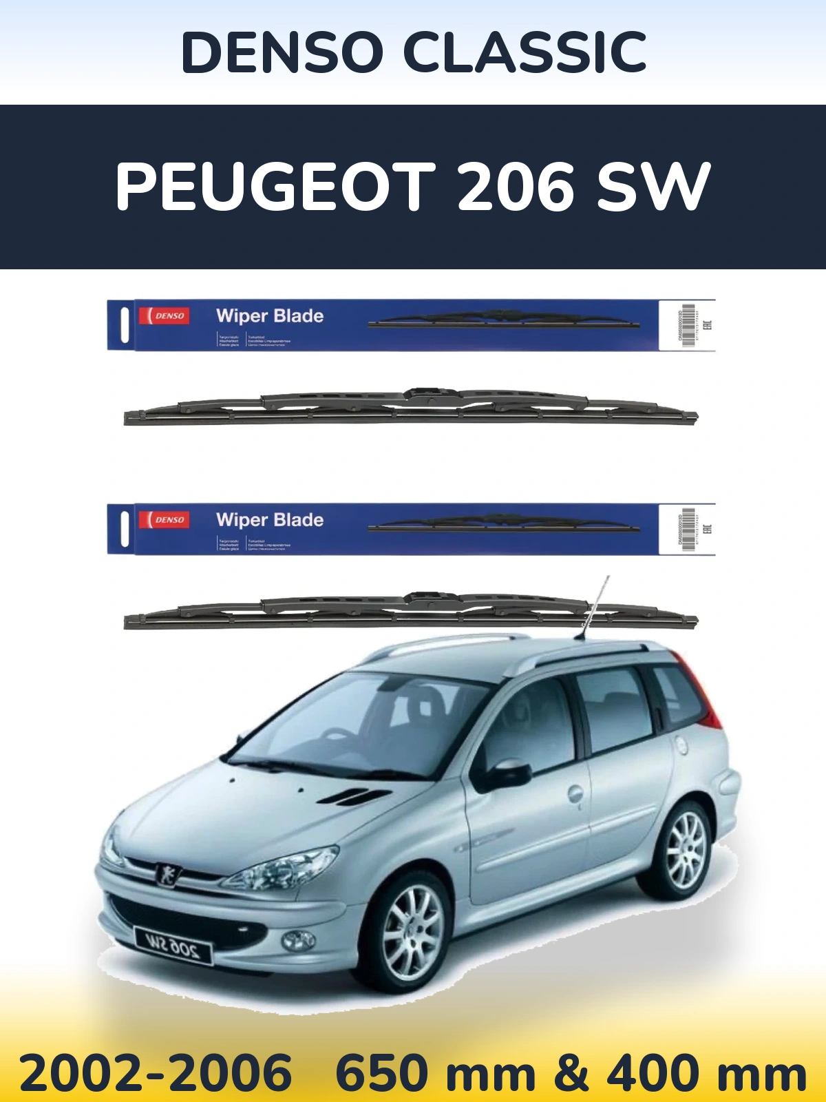 Ștergătoare Denso Classic pentru Peugeot 206 SW