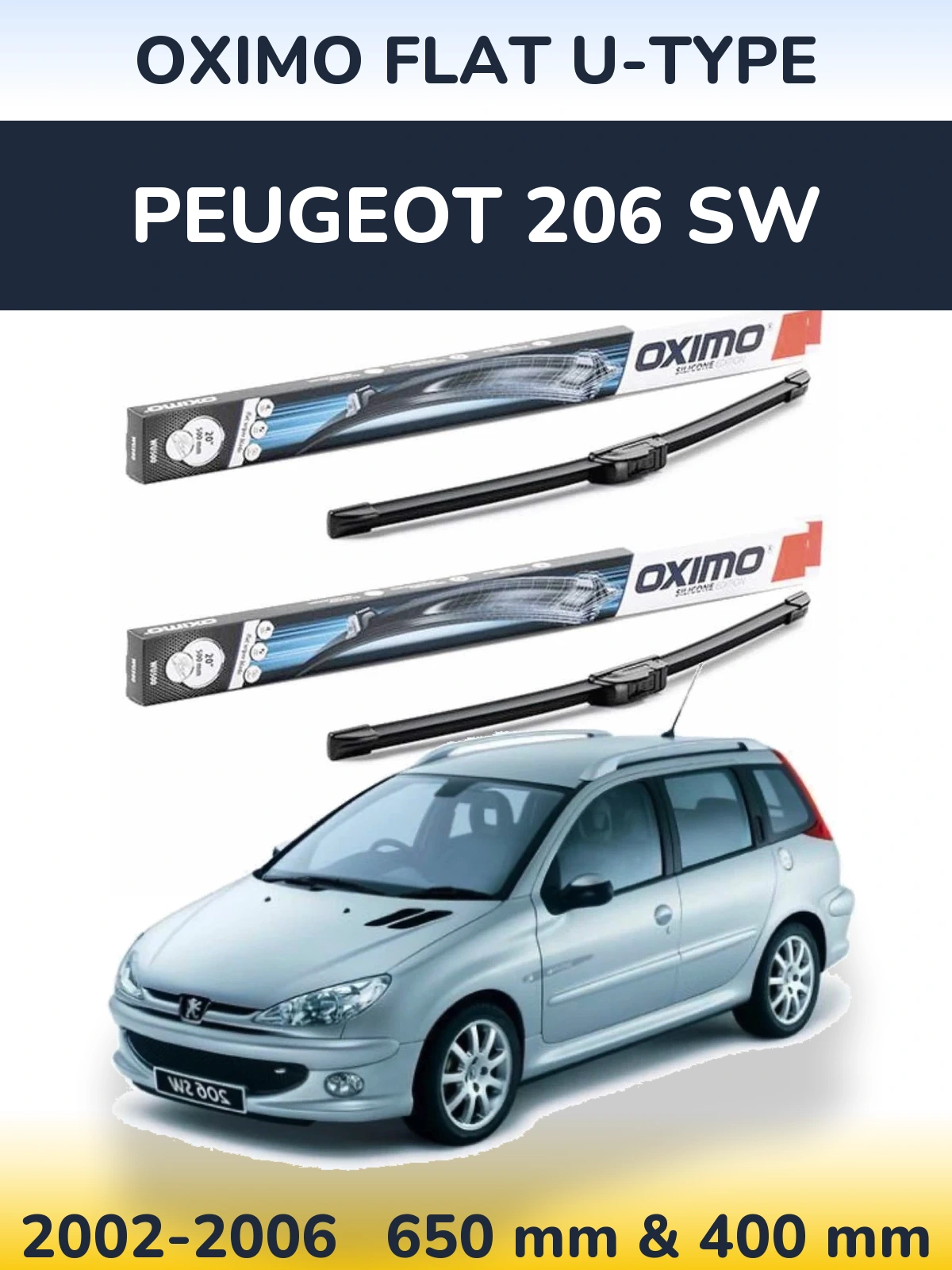 Ștergătoare Oximo Flat U-type pentru Peugeot 206 SW