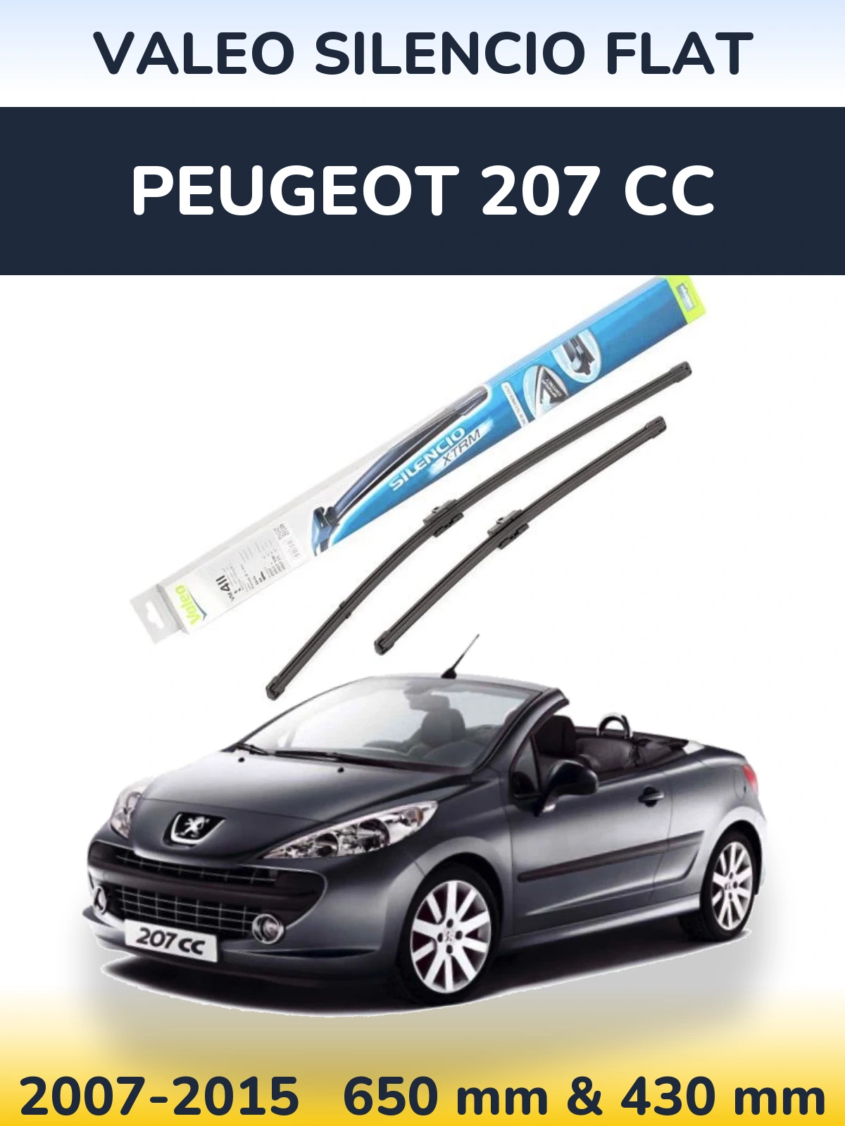 Ștergătoare Valeo Silencio Flat pentru Peugeot 207 CC