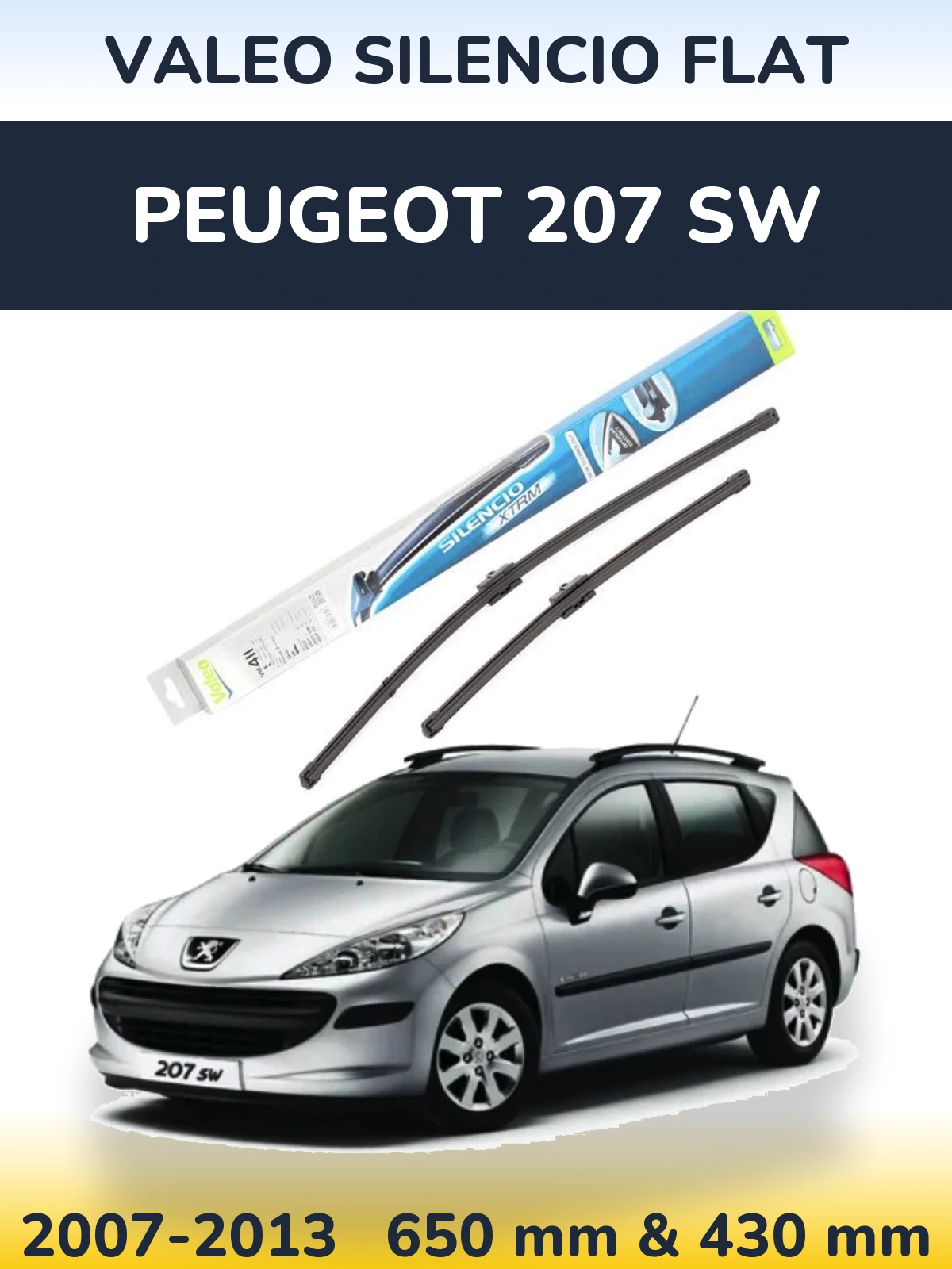 Ștergătoare Valeo Silencio Flat pentru Peugeot 207 SW