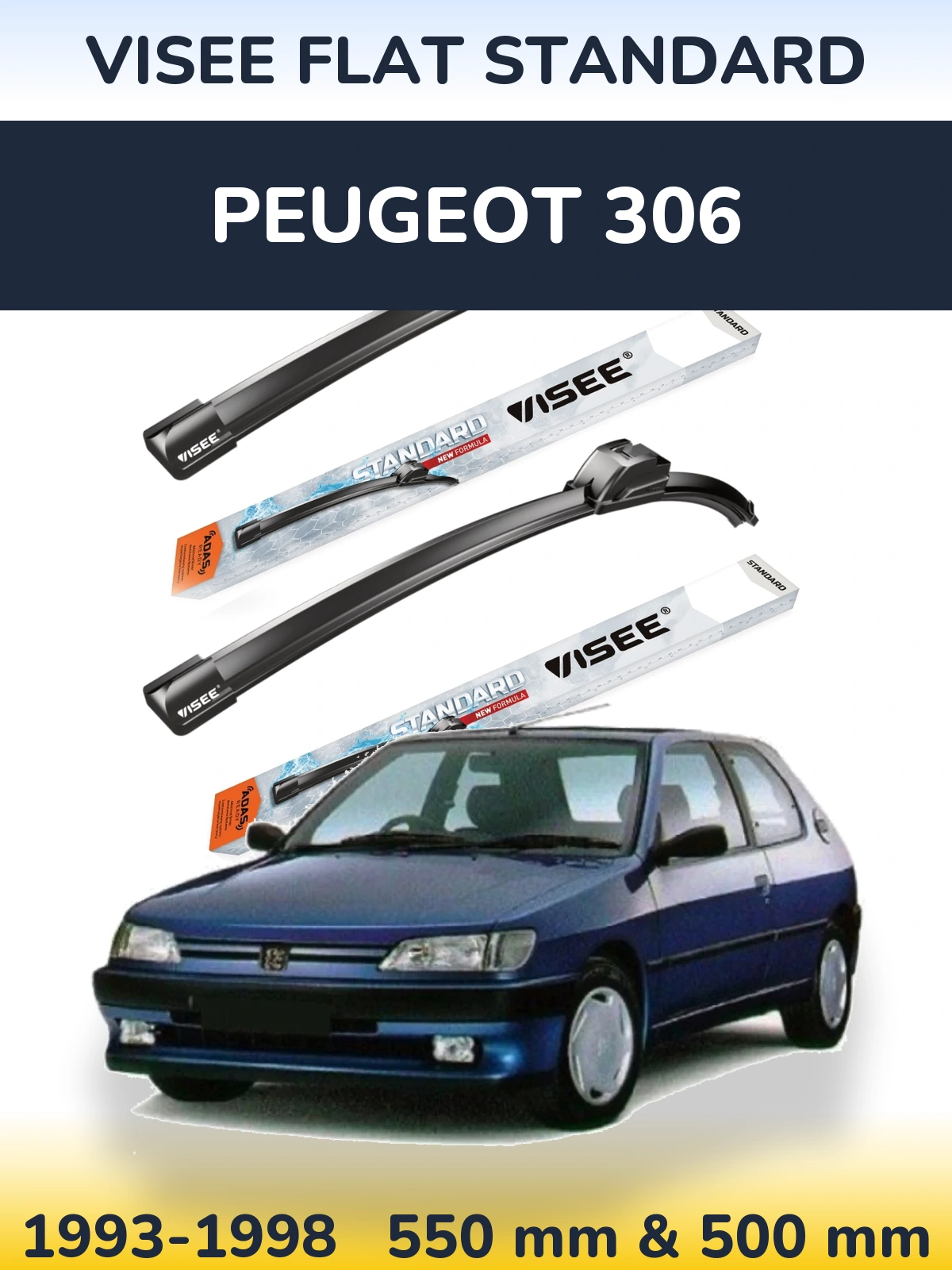 Ștergătoare VISEE FLAT STANDARD pentru Peugeot 306