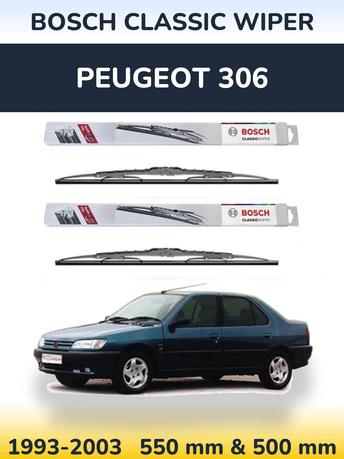 Ștergătoare BOSCH Classic Wiper pentru Peugeot 306