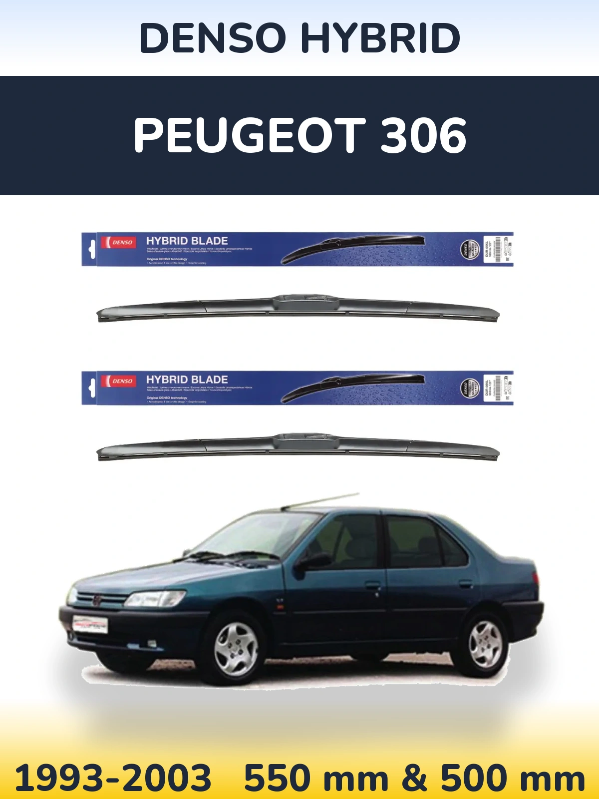 Ștergătoare Denso Hybrid pentru Peugeot 306