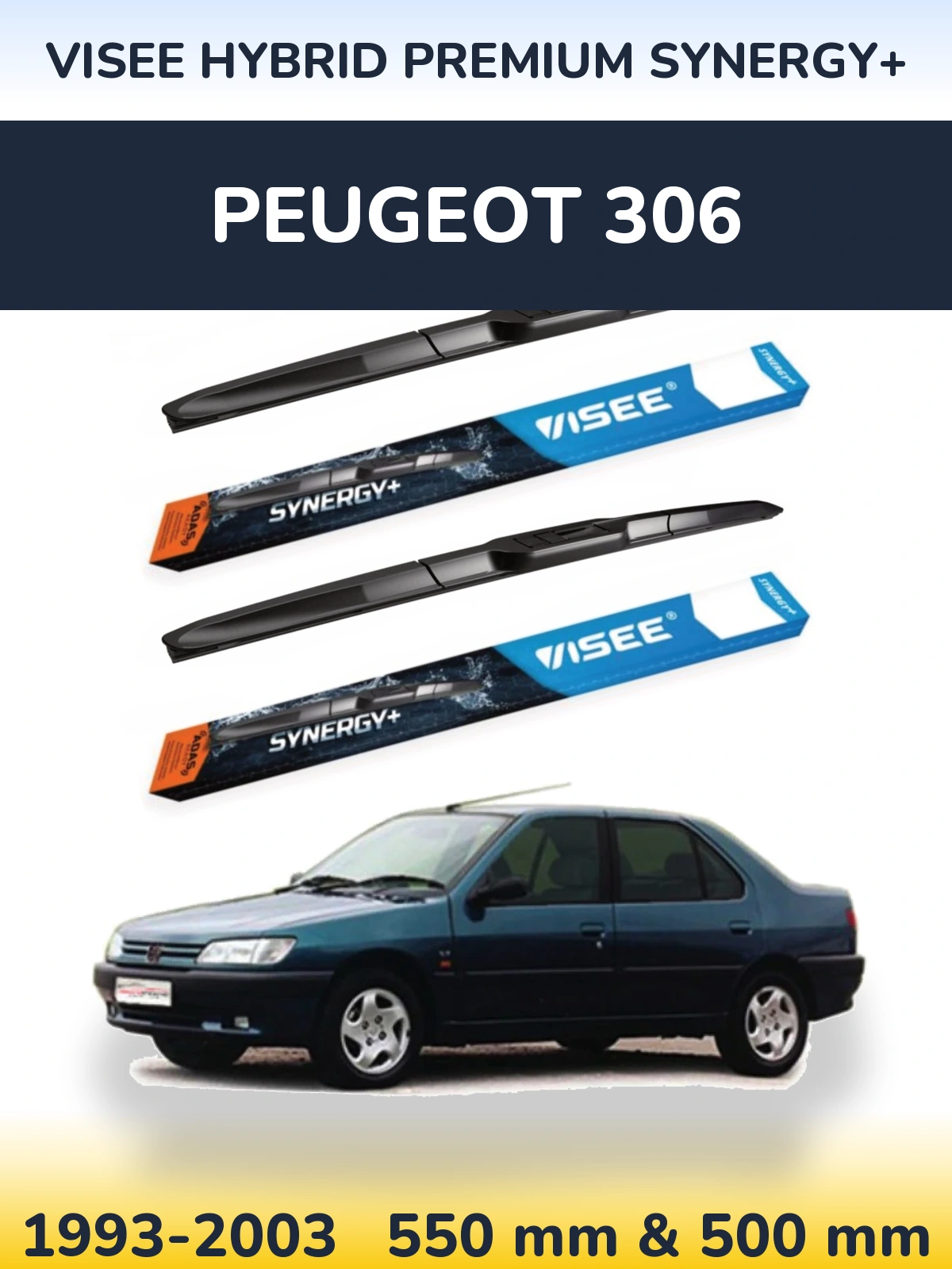 Ștergătoare VISEE HYBRID PREMIUM SYNERGY+ pentru Peugeot 306