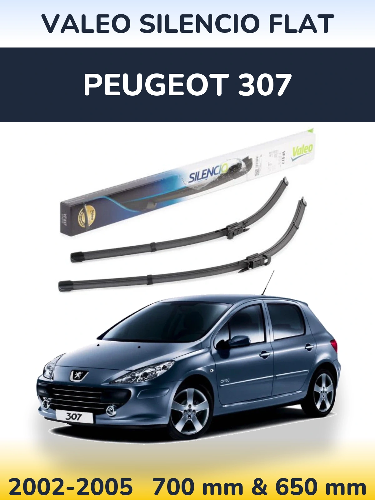 Ștergătoare Valeo Silencio Flat pentru Peugeot 307