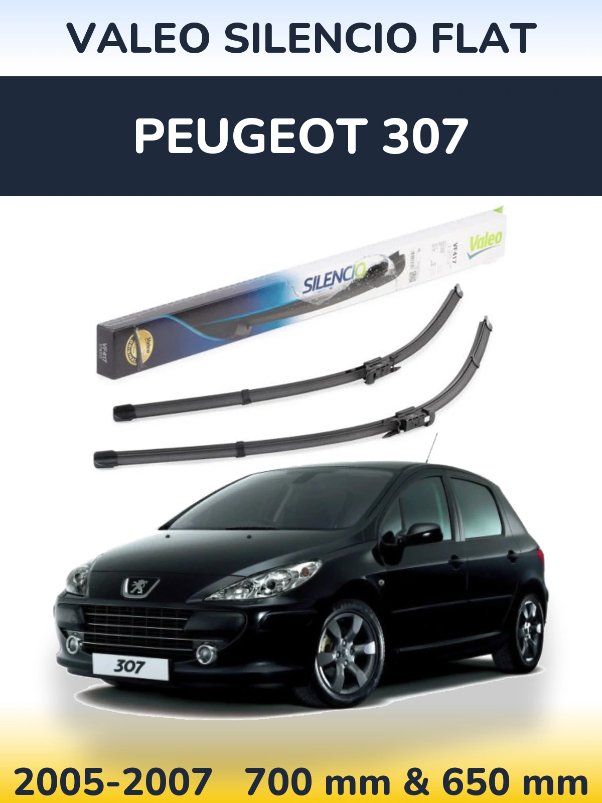 Ștergătoare Valeo Silencio Flat pentru Peugeot 307