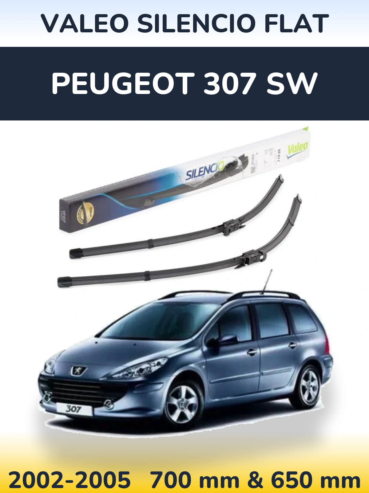 Ștergătoare Valeo Silencio Flat pentru Peugeot 307 SW