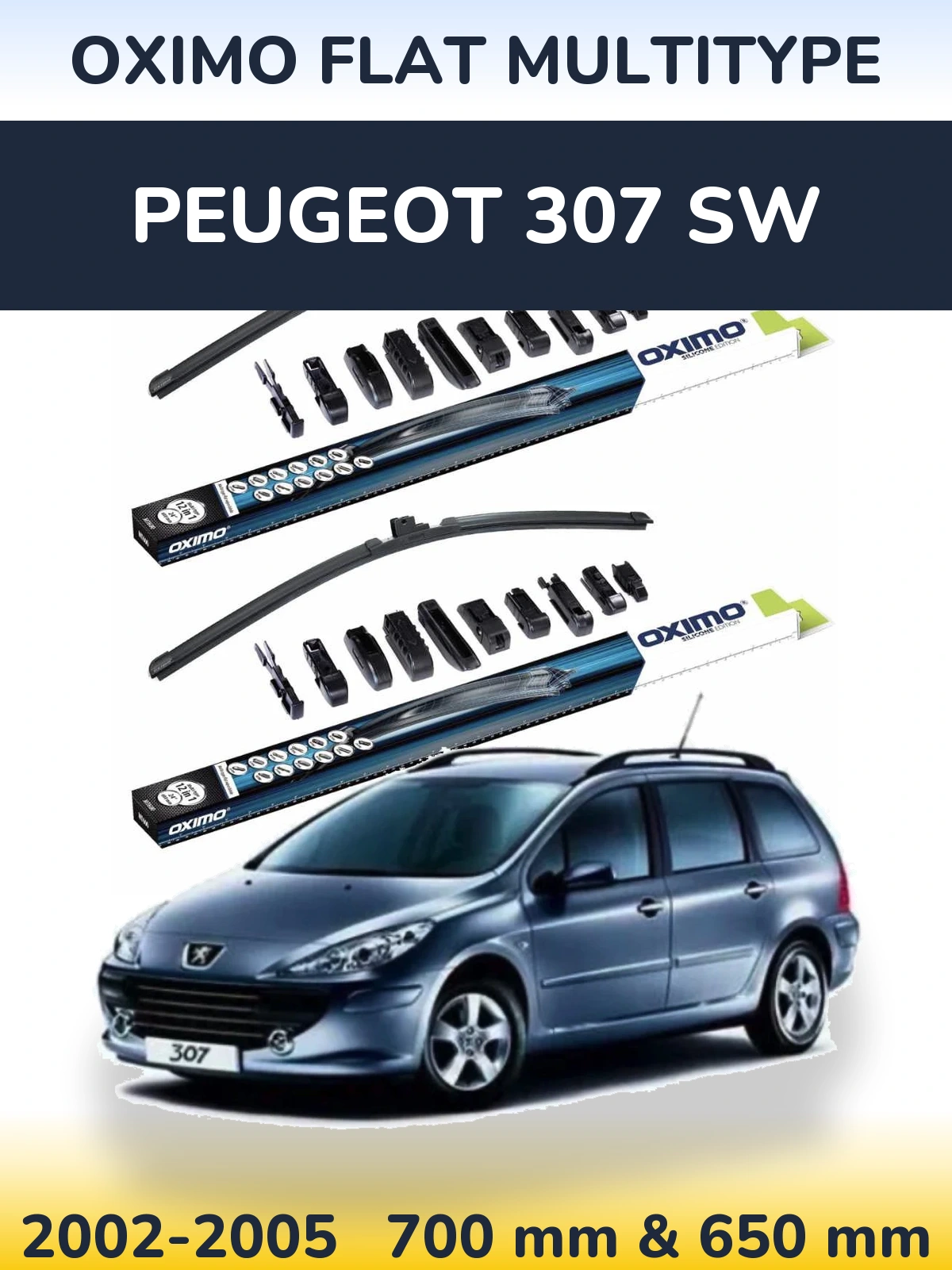 Ștergătoare Oximo Flat MultiTipe pentru Peugeot 307 SW