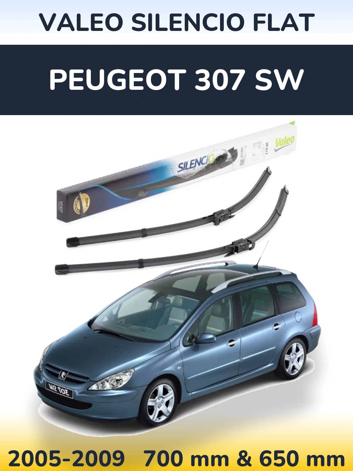 Ștergătoare Valeo Silencio Flat pentru Peugeot 307 SW