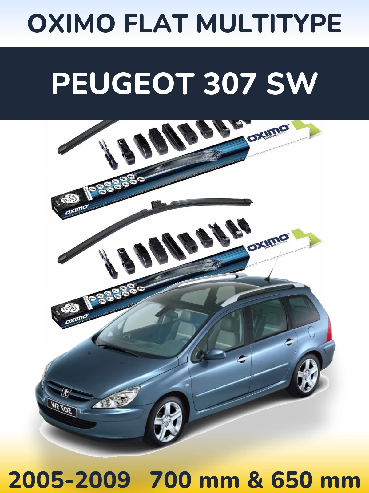 Ștergătoare Oximo Flat MultiTipe pentru Peugeot 307 SW