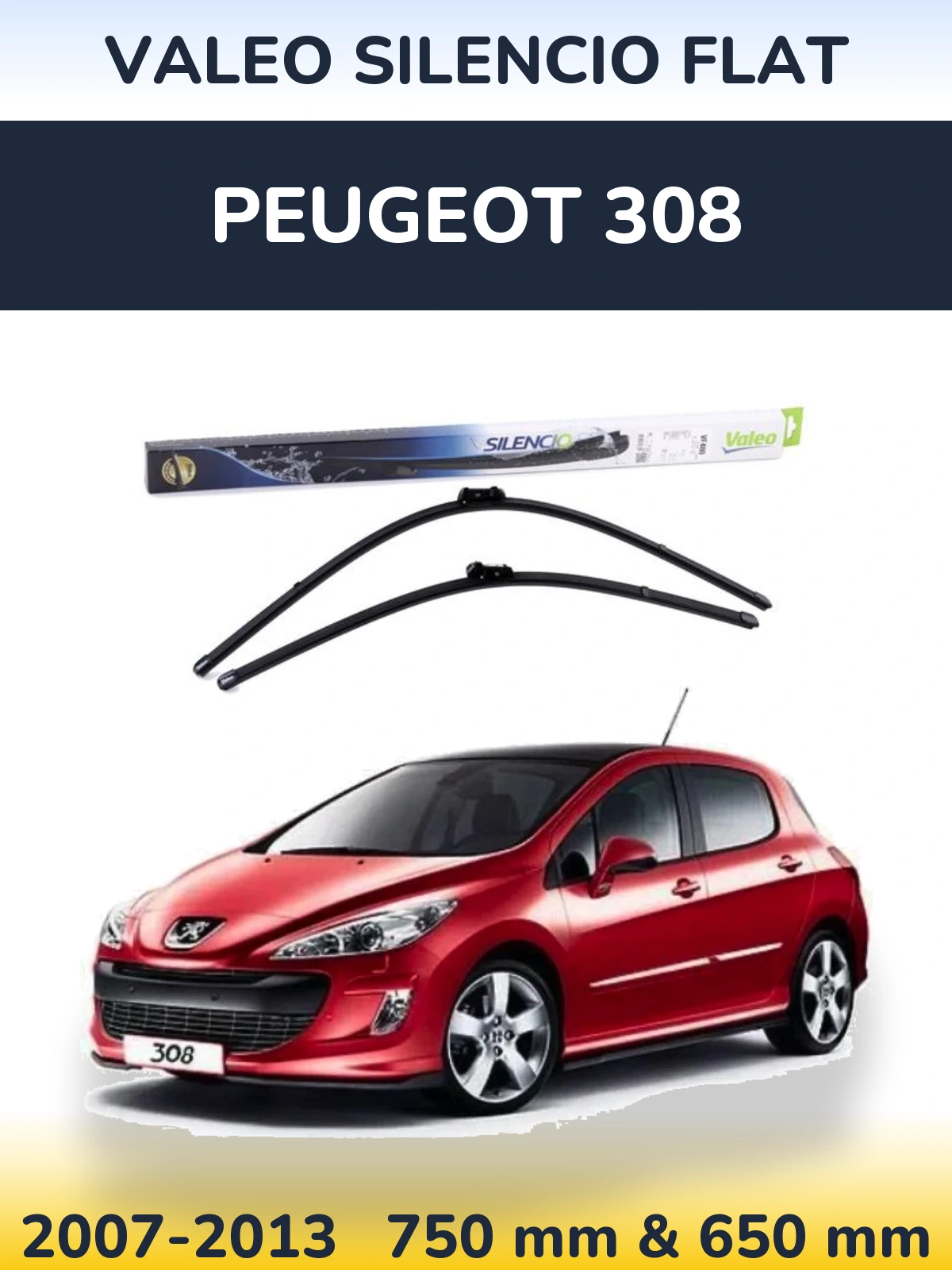 Ștergătoare Valeo Silencio Flat pentru Peugeot 308