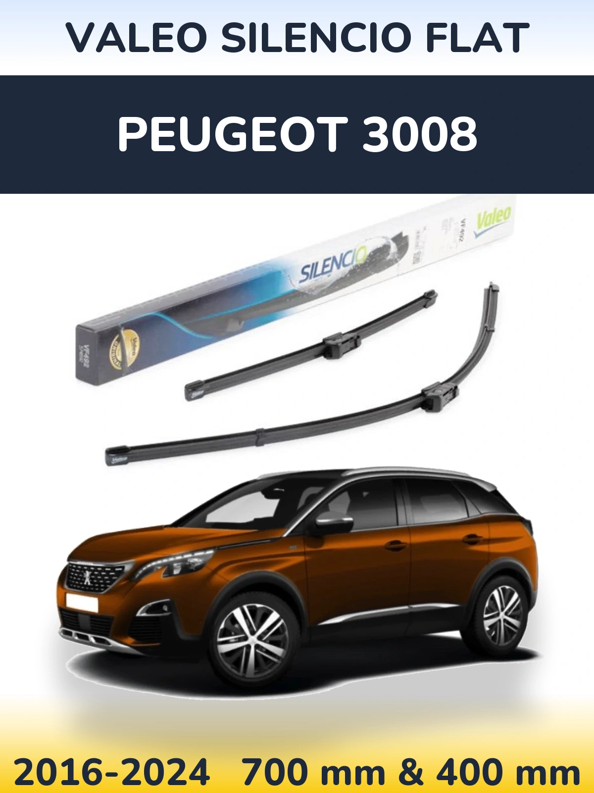 Ștergătoare Valeo Silencio Flat pentru Peugeot 3008