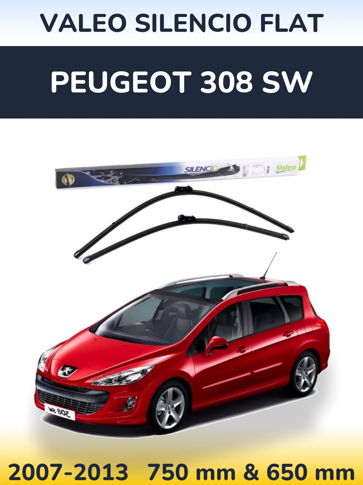 Ștergătoare Valeo Silencio Flat pentru Peugeot 308 SW