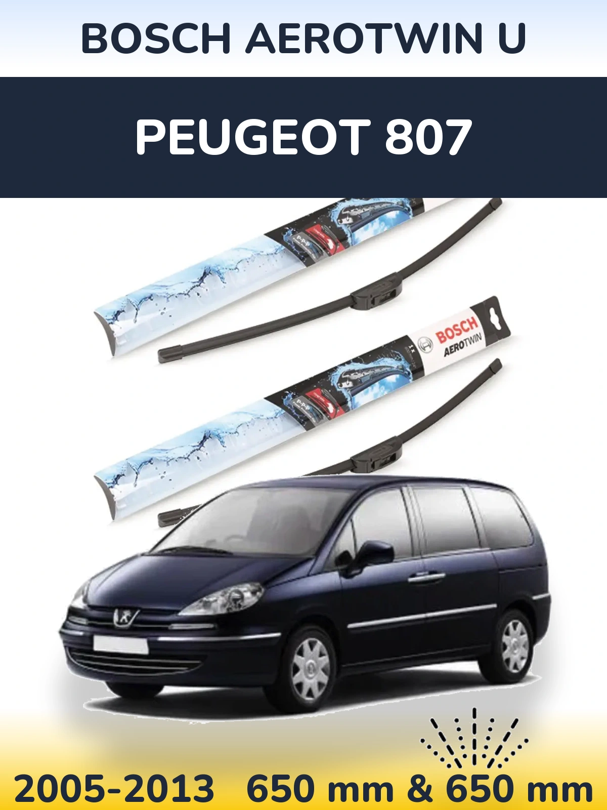Ștergătoare BOSCH AeroTwin U pentru Peugeot 807