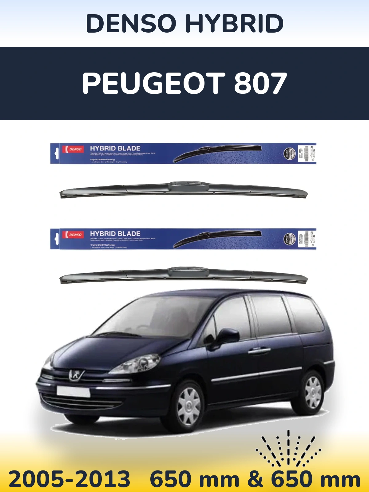 Ștergătoare Denso Hybrid pentru Peugeot 807