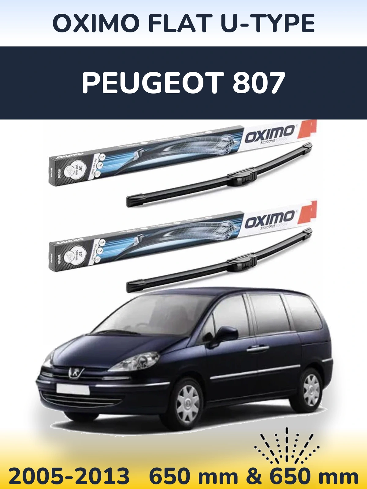 Ștergătoare Oximo Flat U-type pentru Peugeot 807