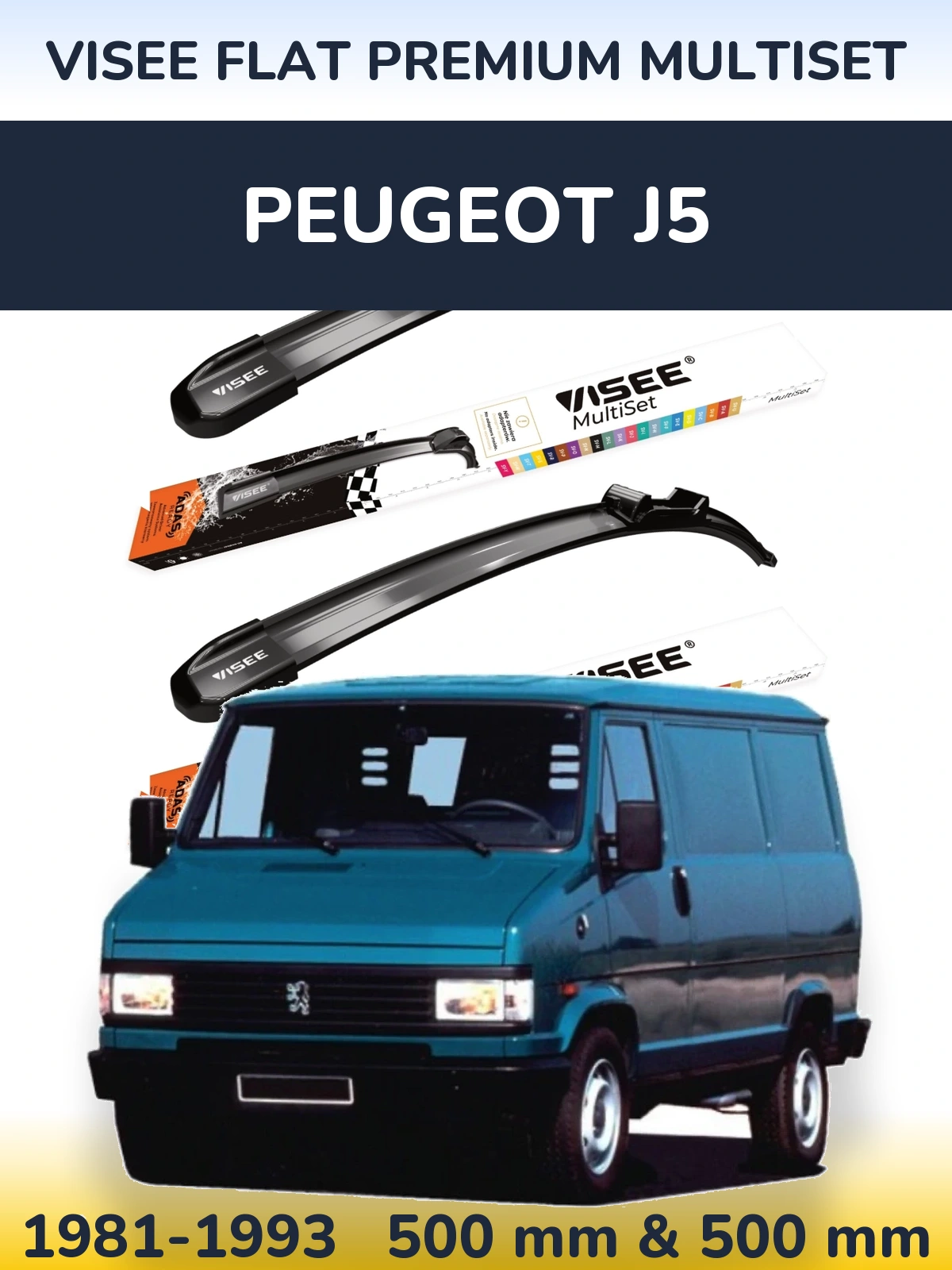 Ștergătoare VISEE FLAT PREMIUM MultiSet pentru Peugeot J5