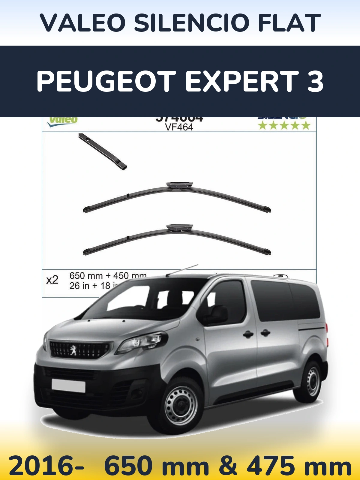 Ștergătoare Valeo Silencio Flat pentru Peugeot Expert 3