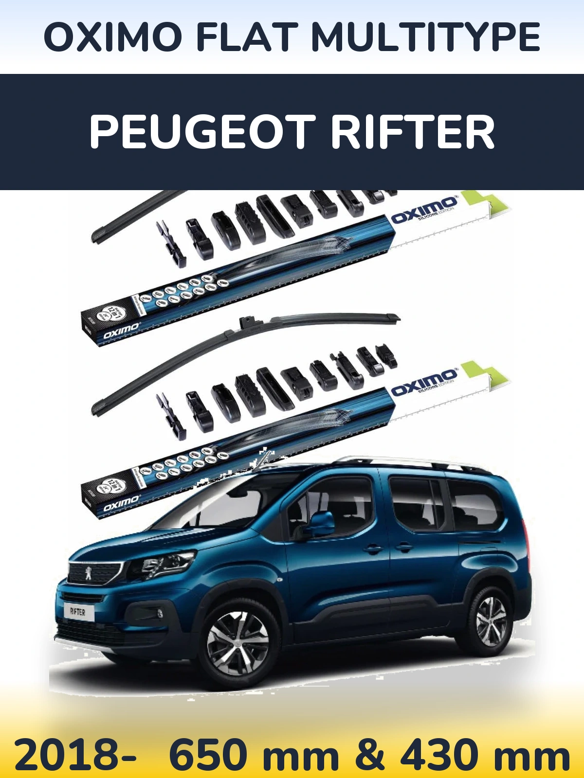 Ștergătoare Oximo Flat MultiTipe pentru Peugeot Rifter