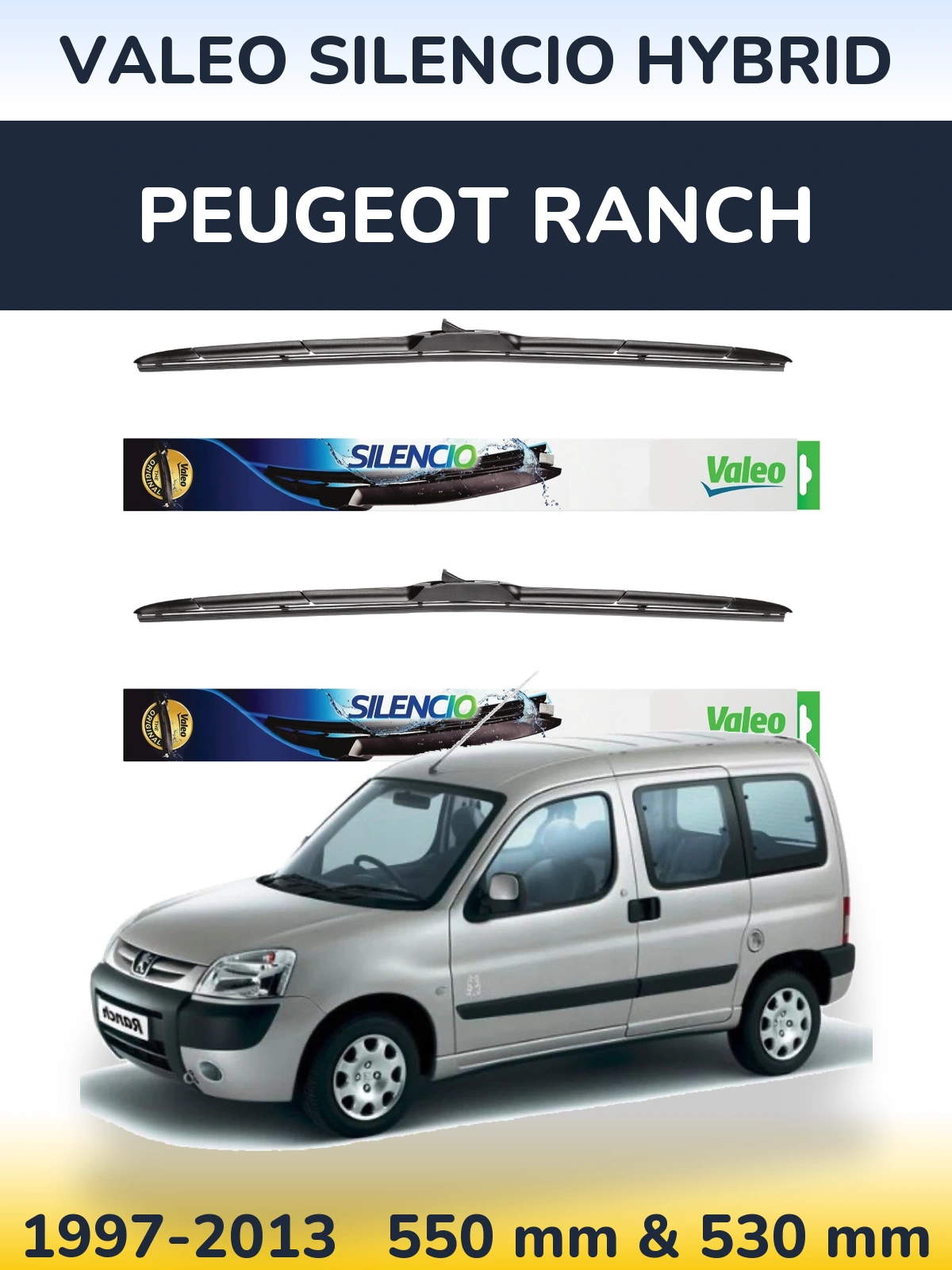 Ștergătoare Valeo Silencio Hybrid pentru Peugeot Ranch