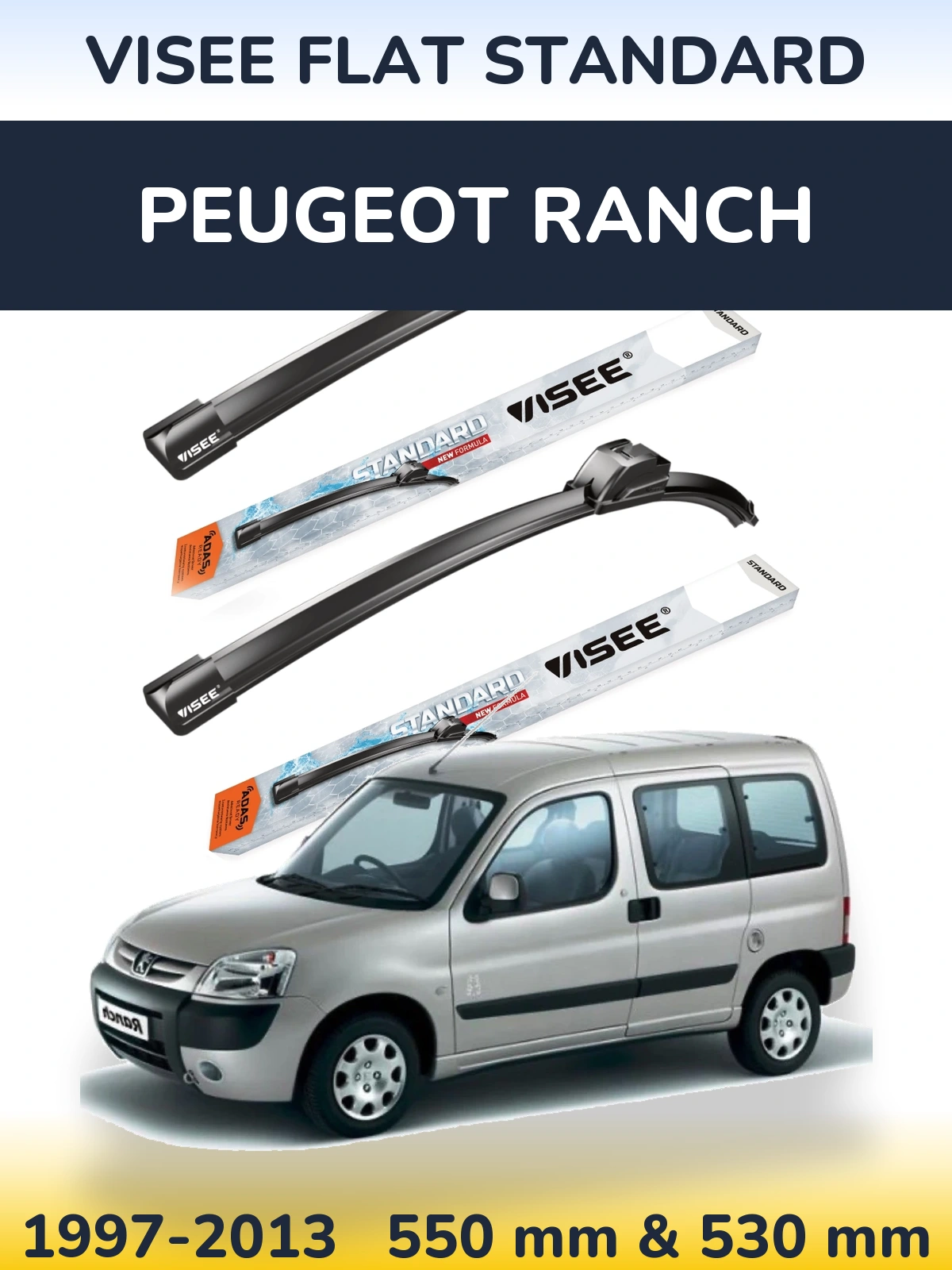Ștergătoare VISEE FLAT STANDARD pentru Peugeot Ranch