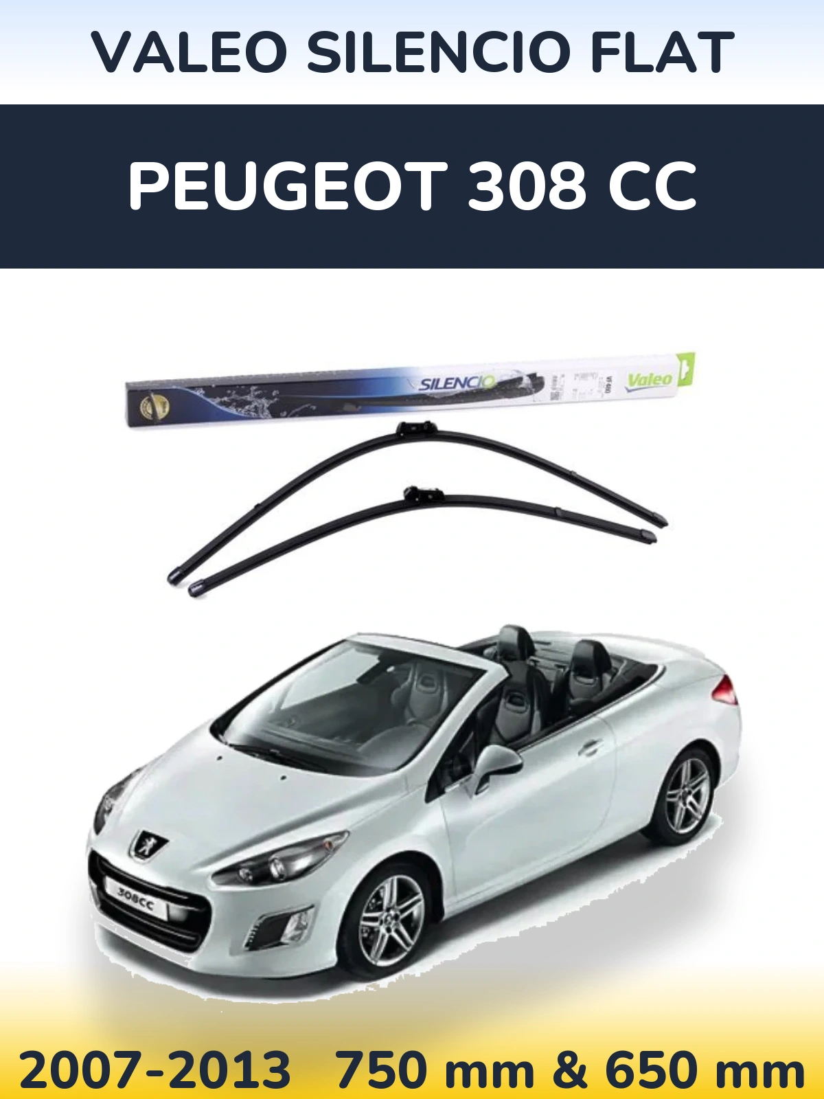 Ștergătoare Valeo Silencio Flat pentru Peugeot 308 CC