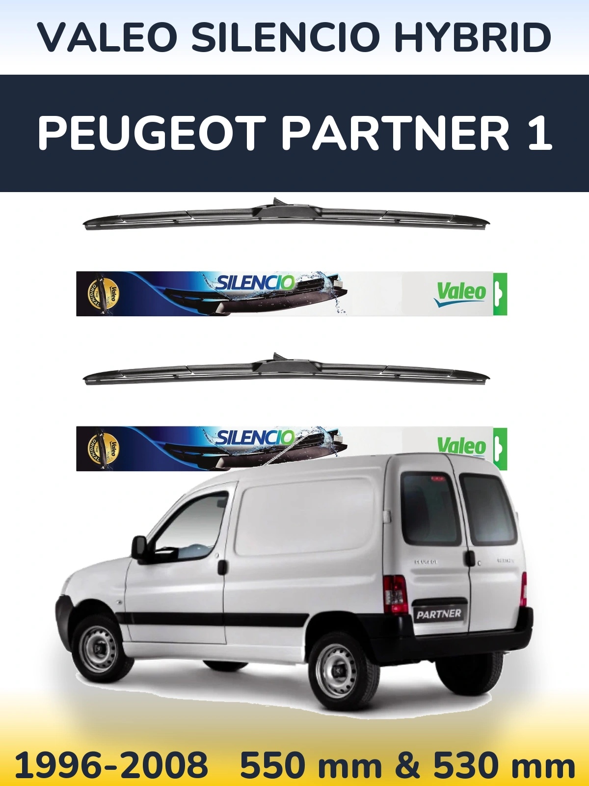 Ștergătoare Valeo Silencio Hybrid pentru Peugeot Partner 1