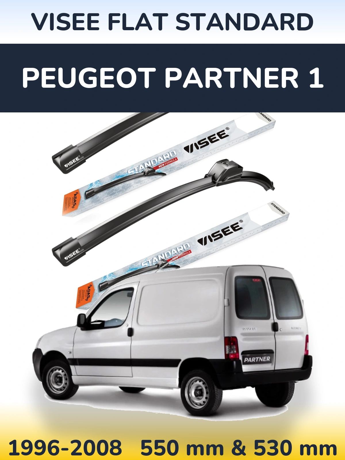 Ștergătoare VISEE FLAT STANDARD pentru Peugeot Partner 1