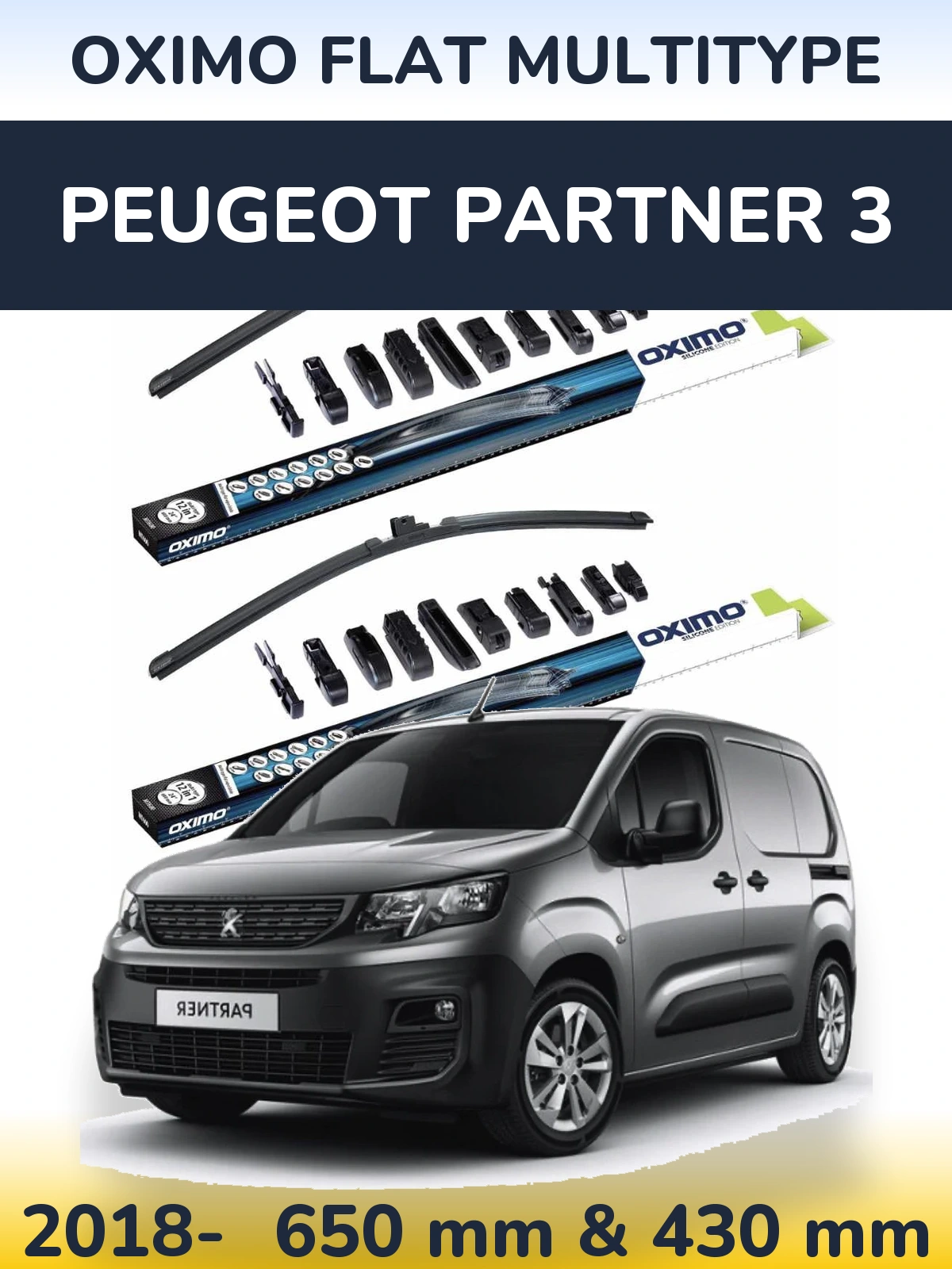 Ștergătoare Oximo Flat MultiTipe pentru Peugeot Partner 3