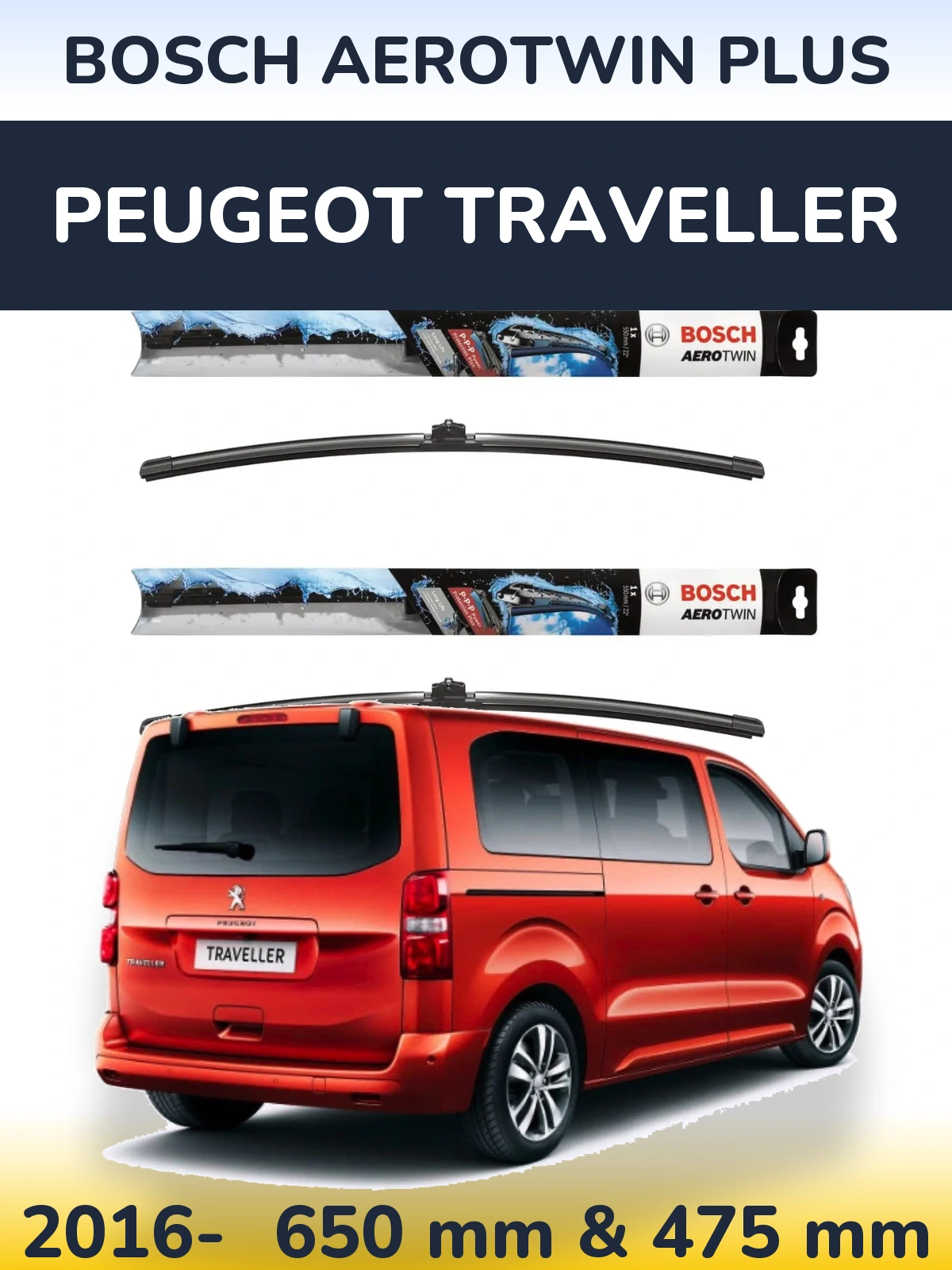 Ștergătoare BOSCH AeroTwin Plus pentru Peugeot Traveller