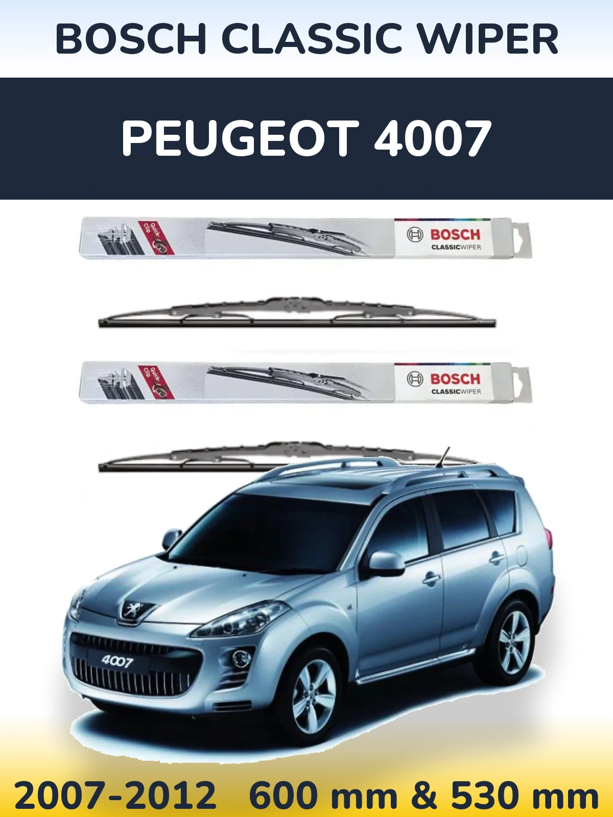 Ștergătoare BOSCH Classic Wiper pentru Peugeot 4007