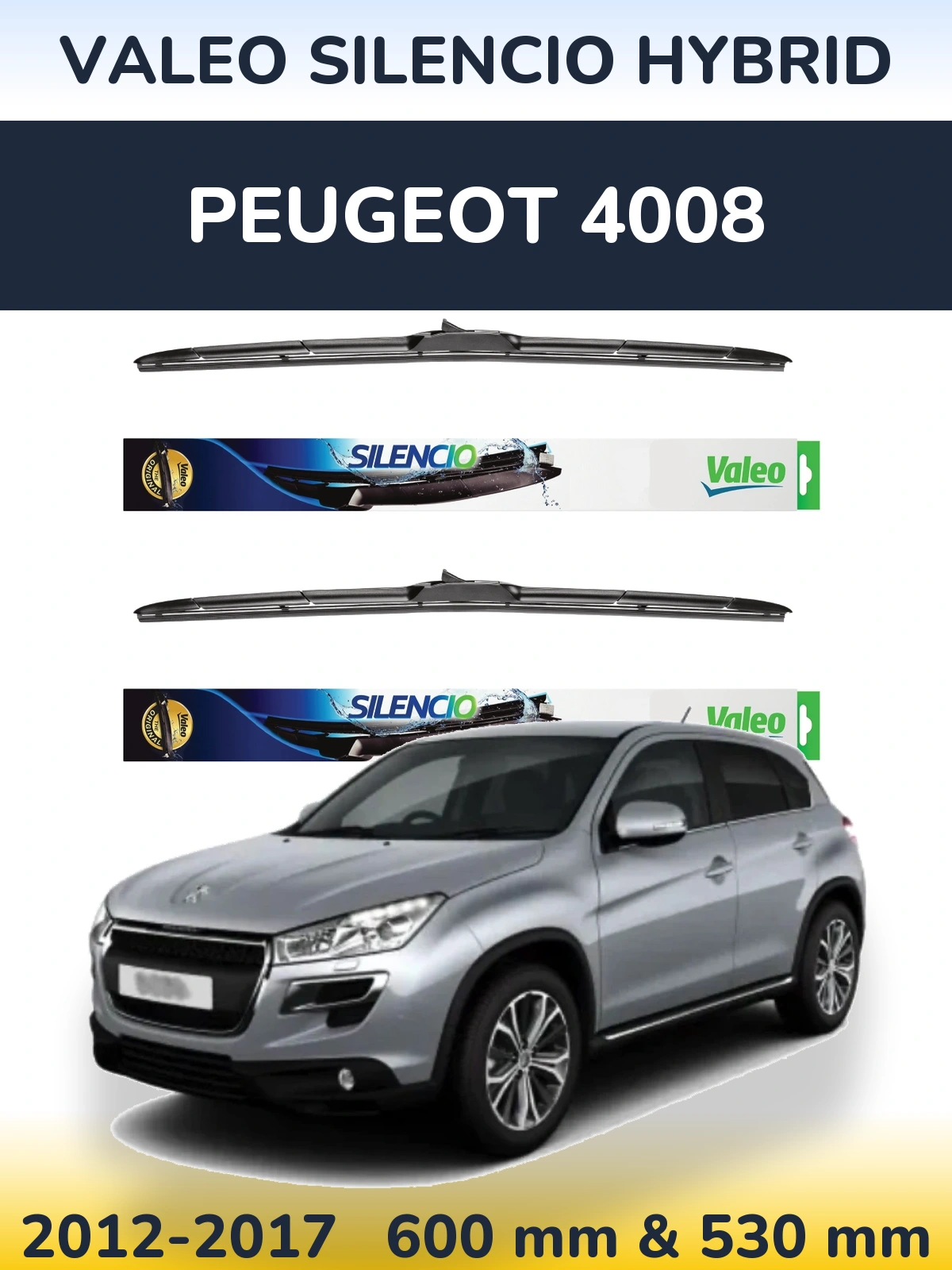 Ștergătoare Valeo Silencio Hybrid pentru Peugeot 4008