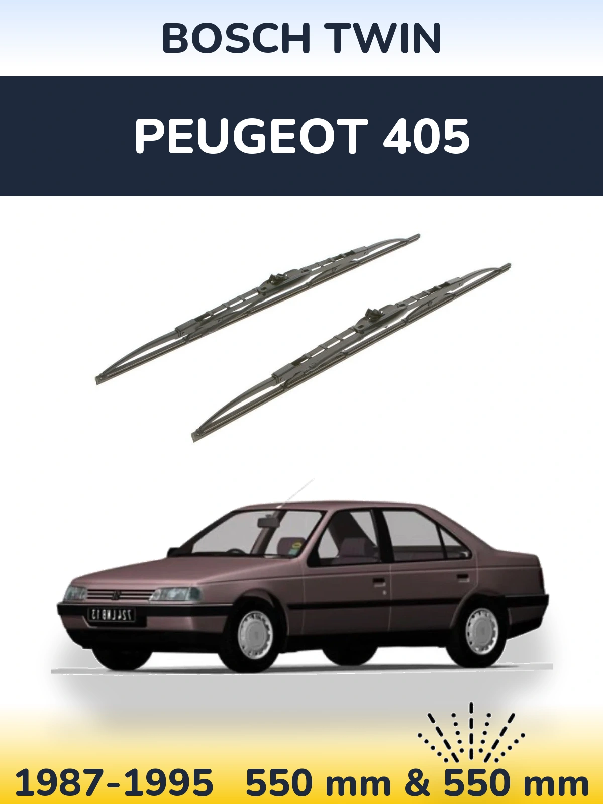 Ștergătoare BOSCH Twin pentru Peugeot 405