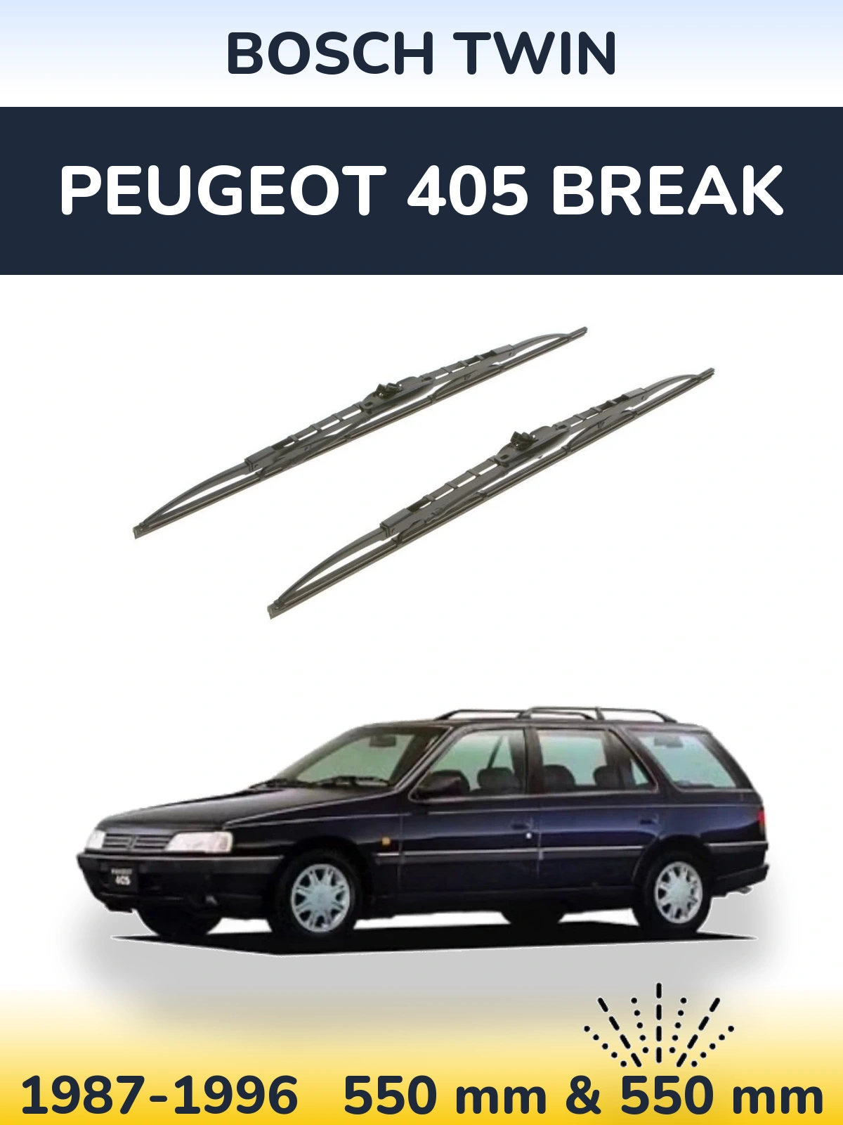 Ștergătoare BOSCH Twin pentru Peugeot 405 Break