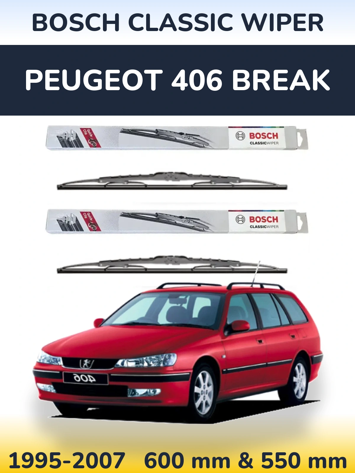 Ștergătoare BOSCH Classic Wiper pentru Peugeot 406 Break