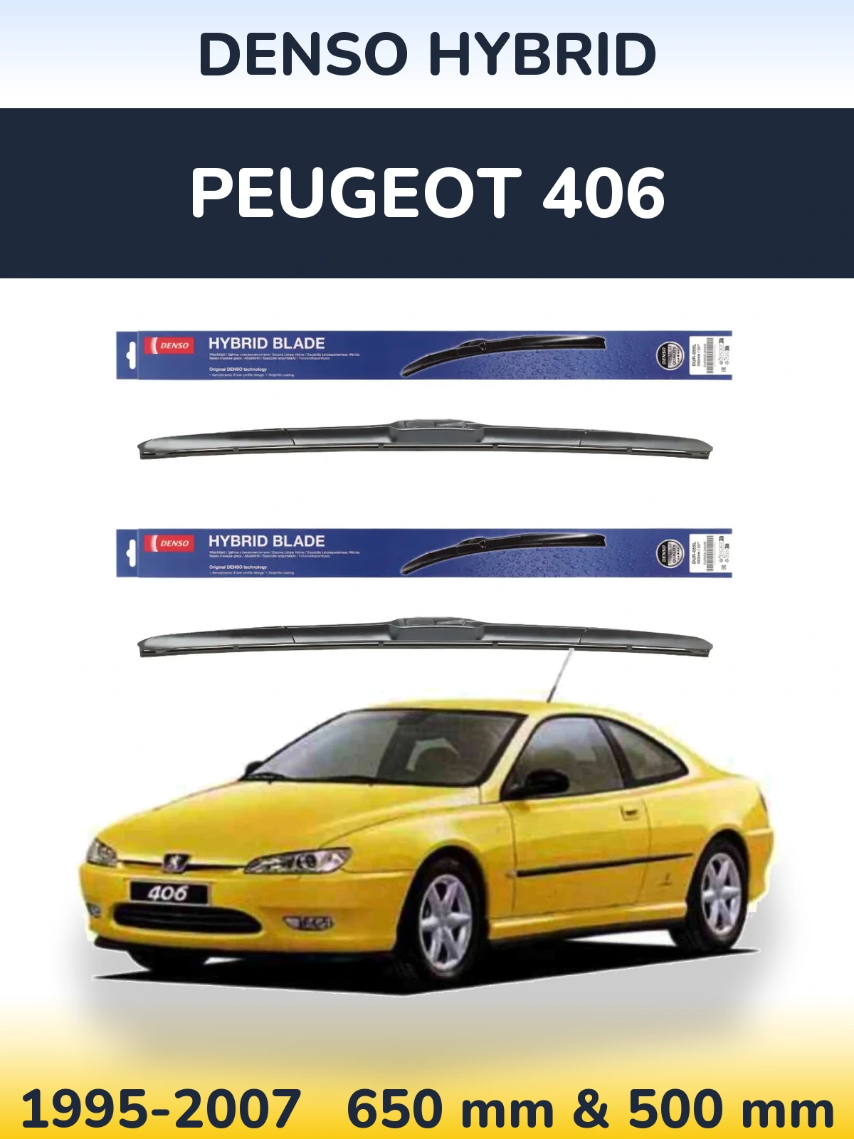 Ștergătoare Denso Hybrid pentru Peugeot 406