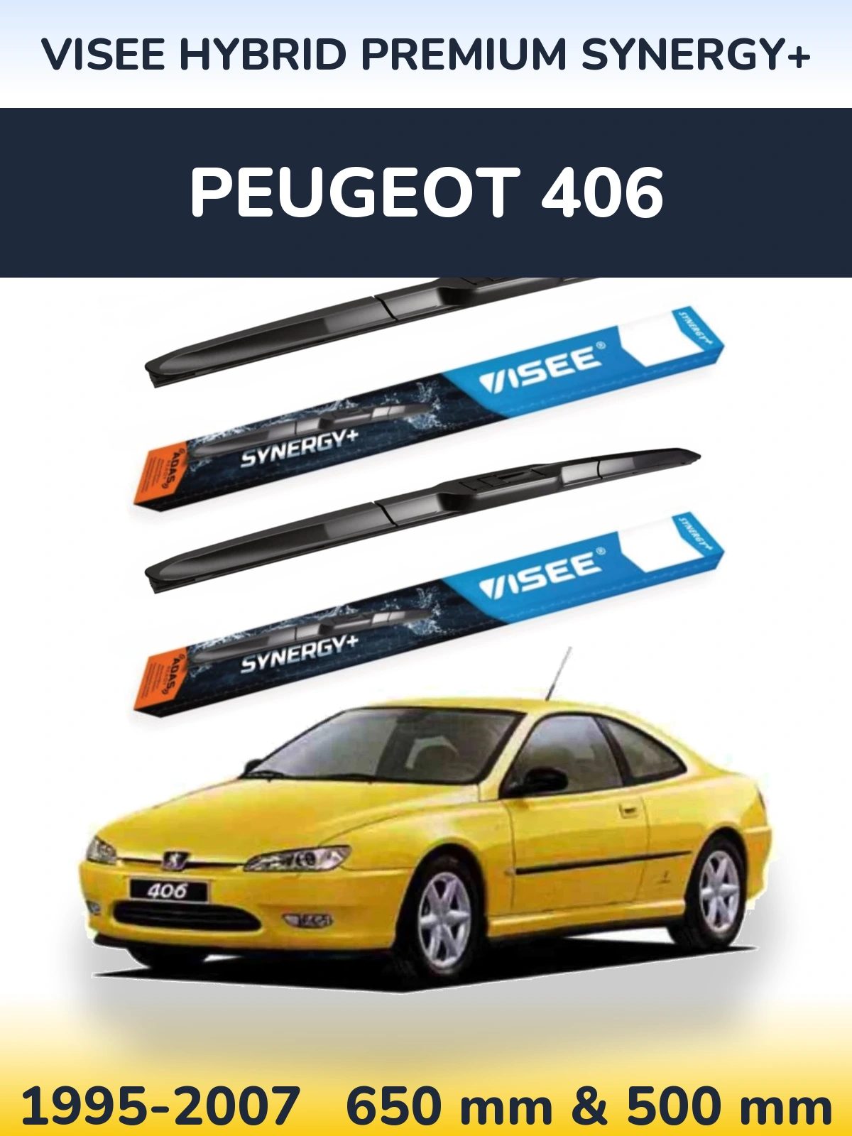 Ștergătoare VISEE HYBRID PREMIUM SYNERGY+ pentru Peugeot 406