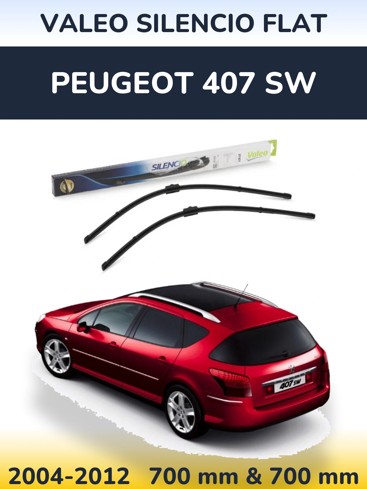 Ștergătoare Valeo Silencio Flat pentru Peugeot 407 SW