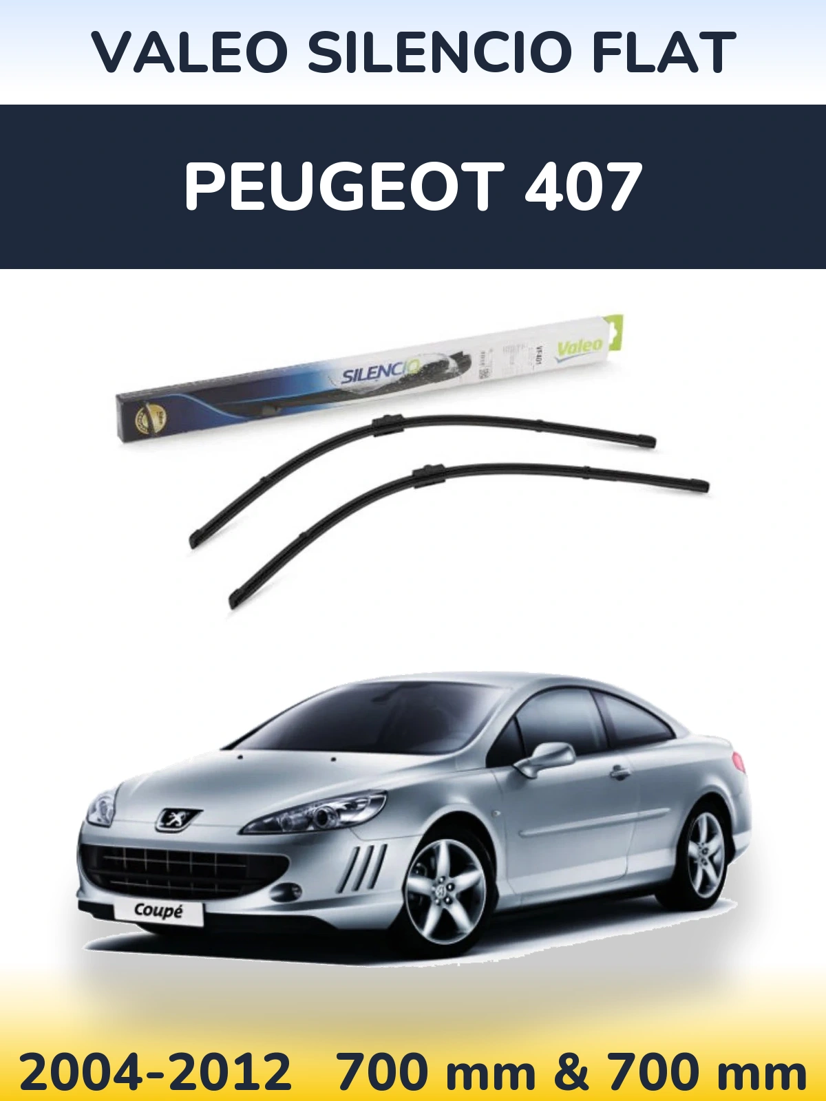 Ștergătoare Valeo Silencio Flat pentru Peugeot 407