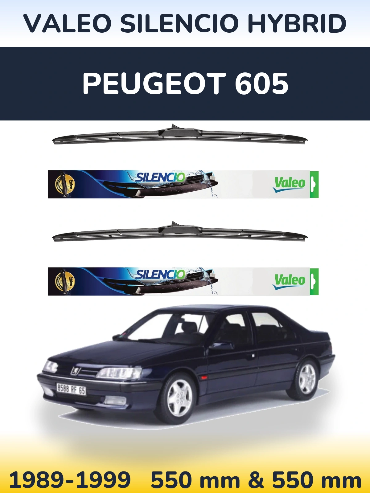 Ștergătoare Valeo Silencio Hybrid pentru Peugeot 605