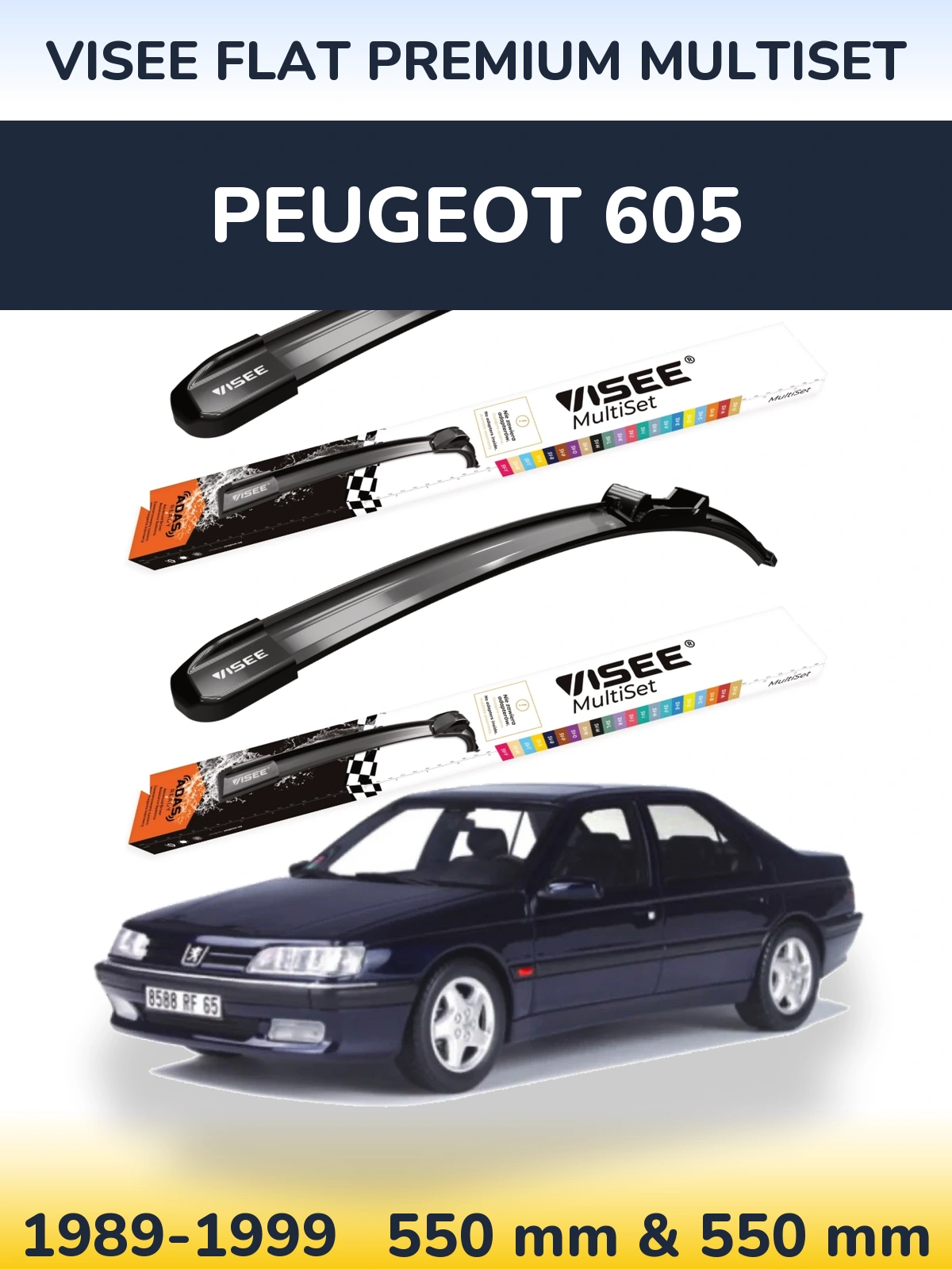 Ștergătoare VISEE FLAT PREMIUM MultiSet pentru Peugeot 605