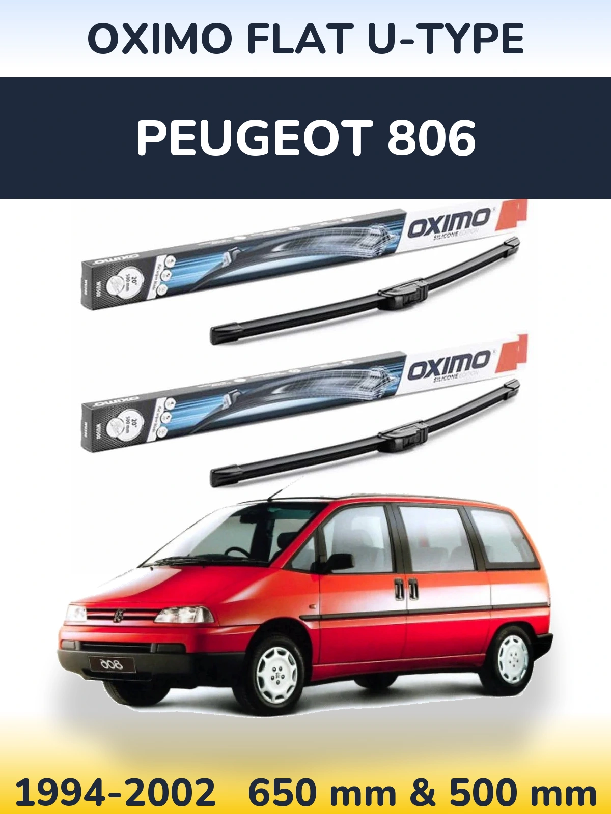 Ștergătoare Oximo Flat U-type pentru Peugeot 806