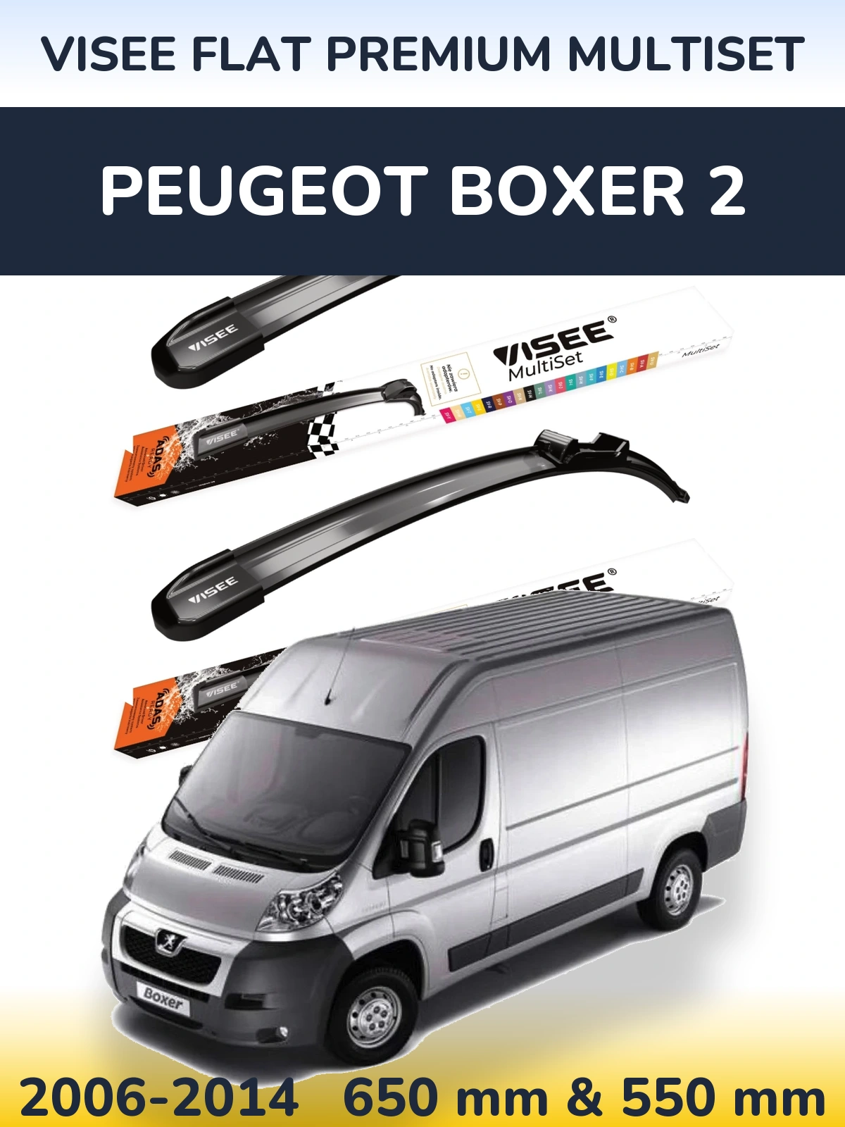 Ștergătoare VISEE FLAT PREMIUM MultiSet pentru Peugeot Boxer 2