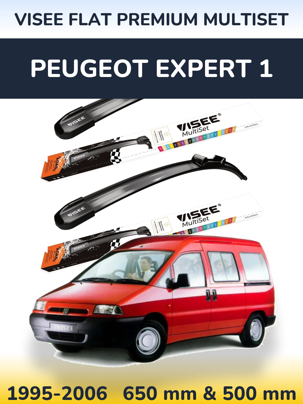 Ștergătoare VISEE FLAT PREMIUM MultiSet pentru Peugeot Expert 1