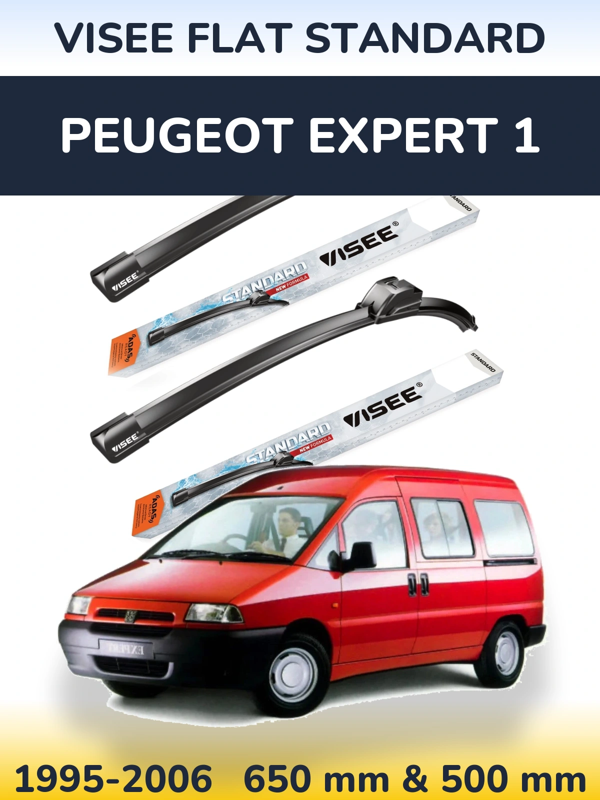 Ștergătoare VISEE FLAT STANDARD pentru Peugeot Expert 1
