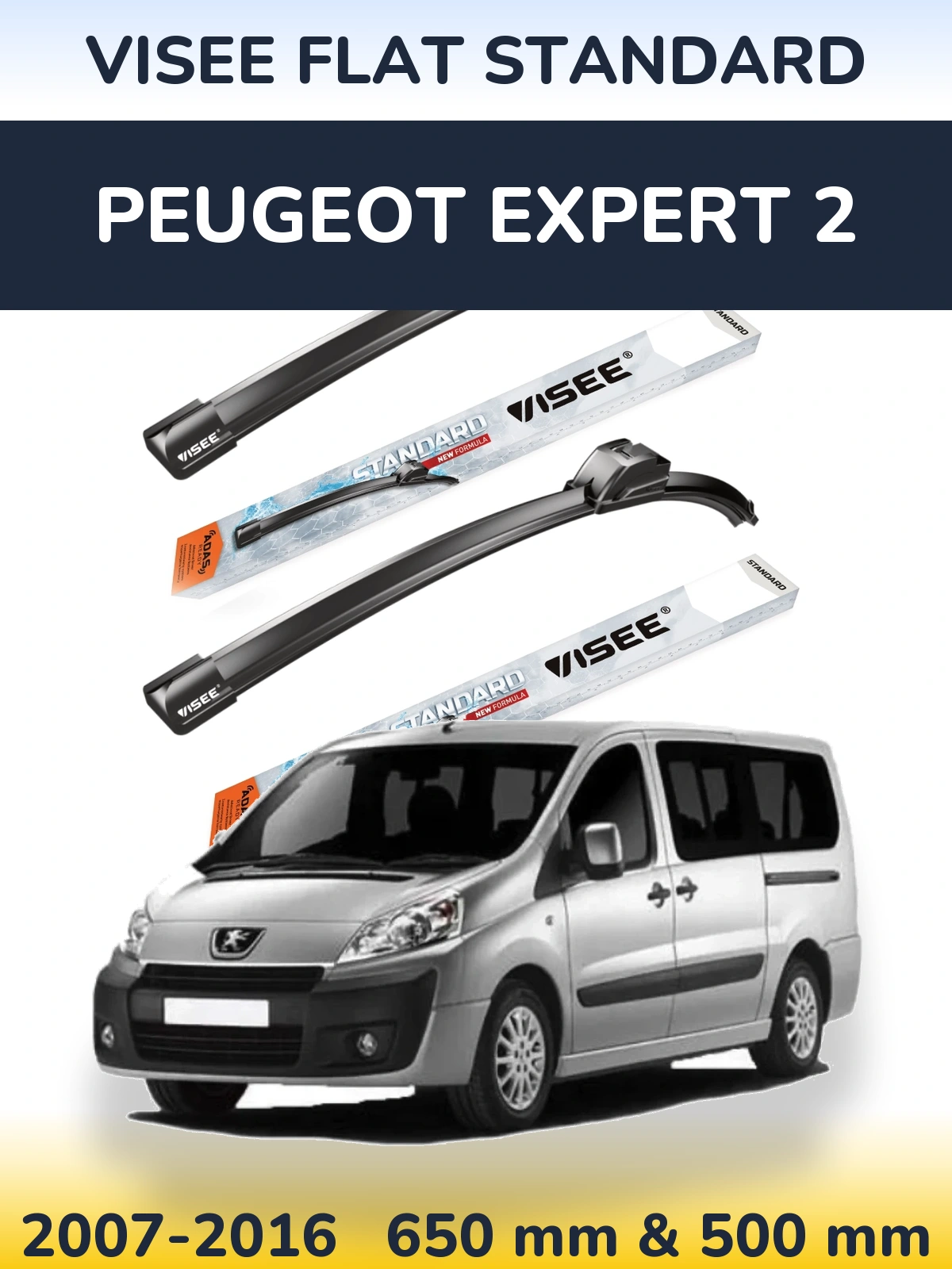 Ștergătoare VISEE FLAT STANDARD pentru Peugeot Expert 2