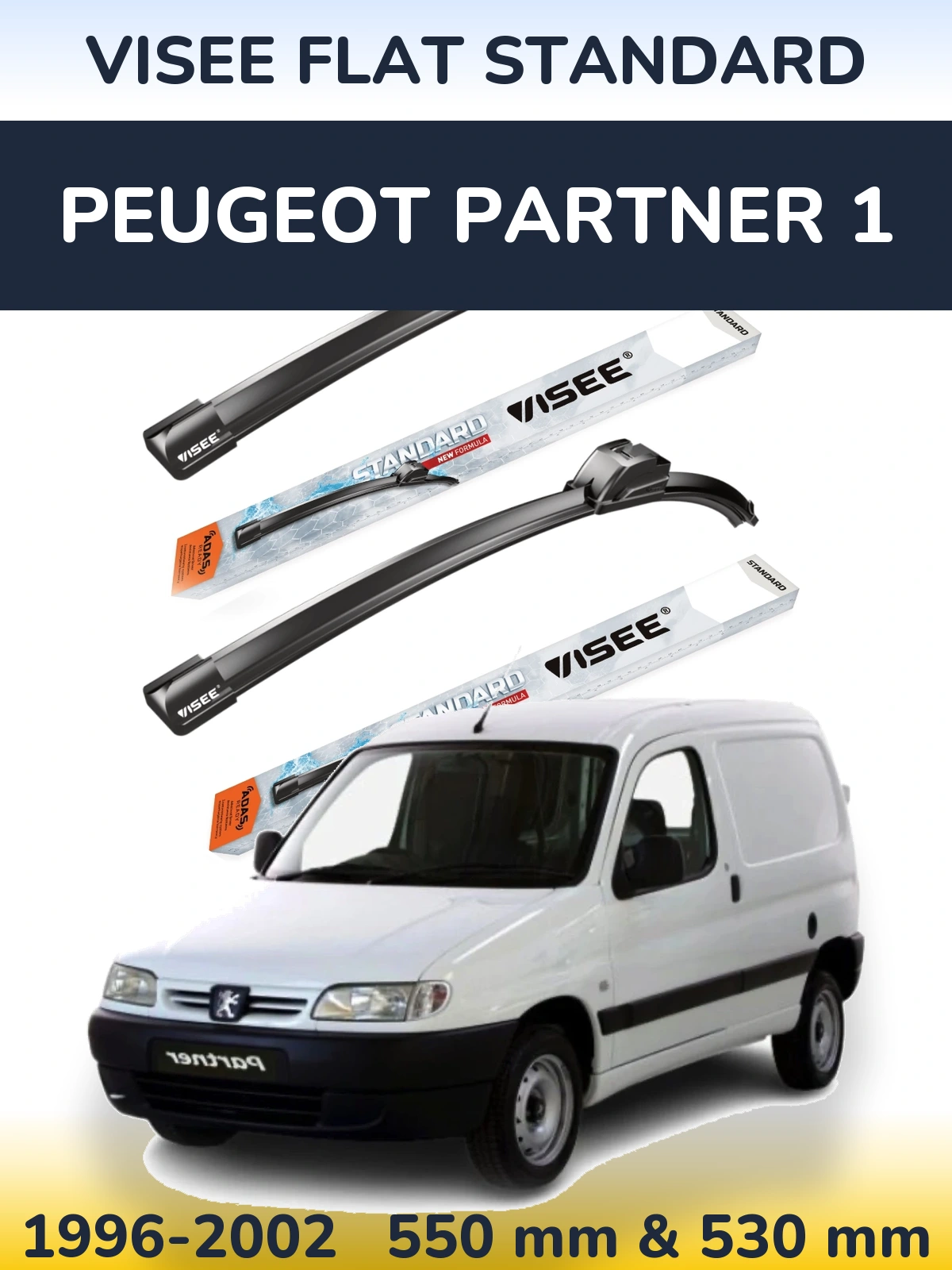 Ștergătoare VISEE FLAT STANDARD pentru Peugeot Partner 1