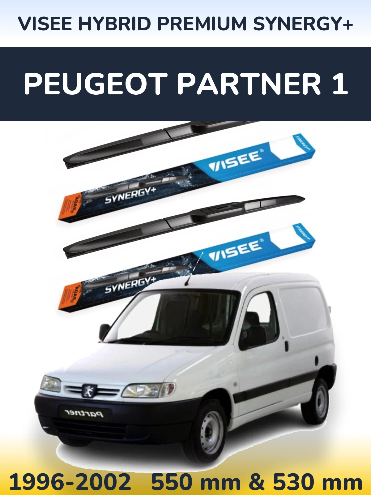 Ștergătoare VISEE HYBRID PREMIUM SYNERGY+ pentru Peugeot Partner 1